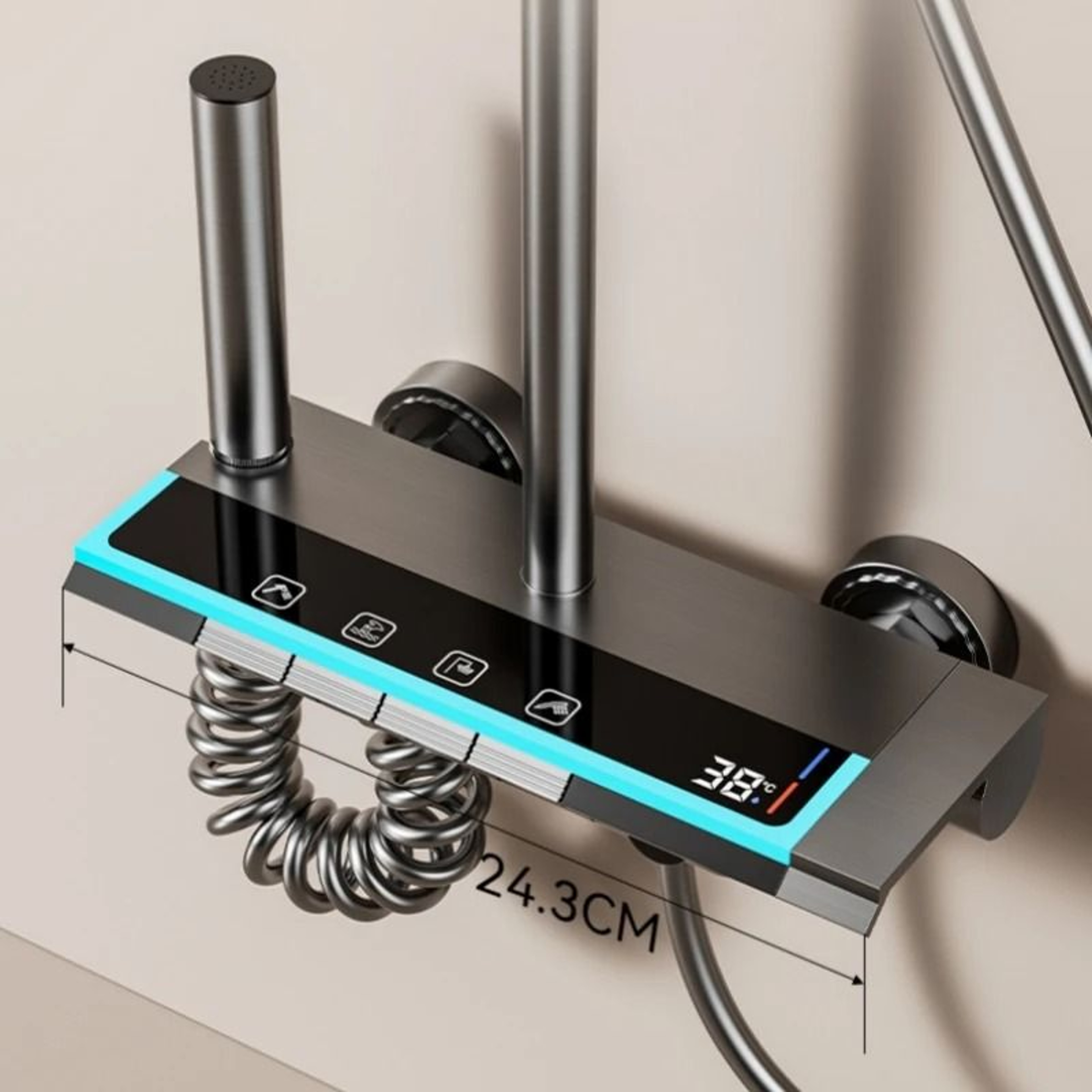 Luxury 4 Function Digital Display Shower System With Rainfall Head 3