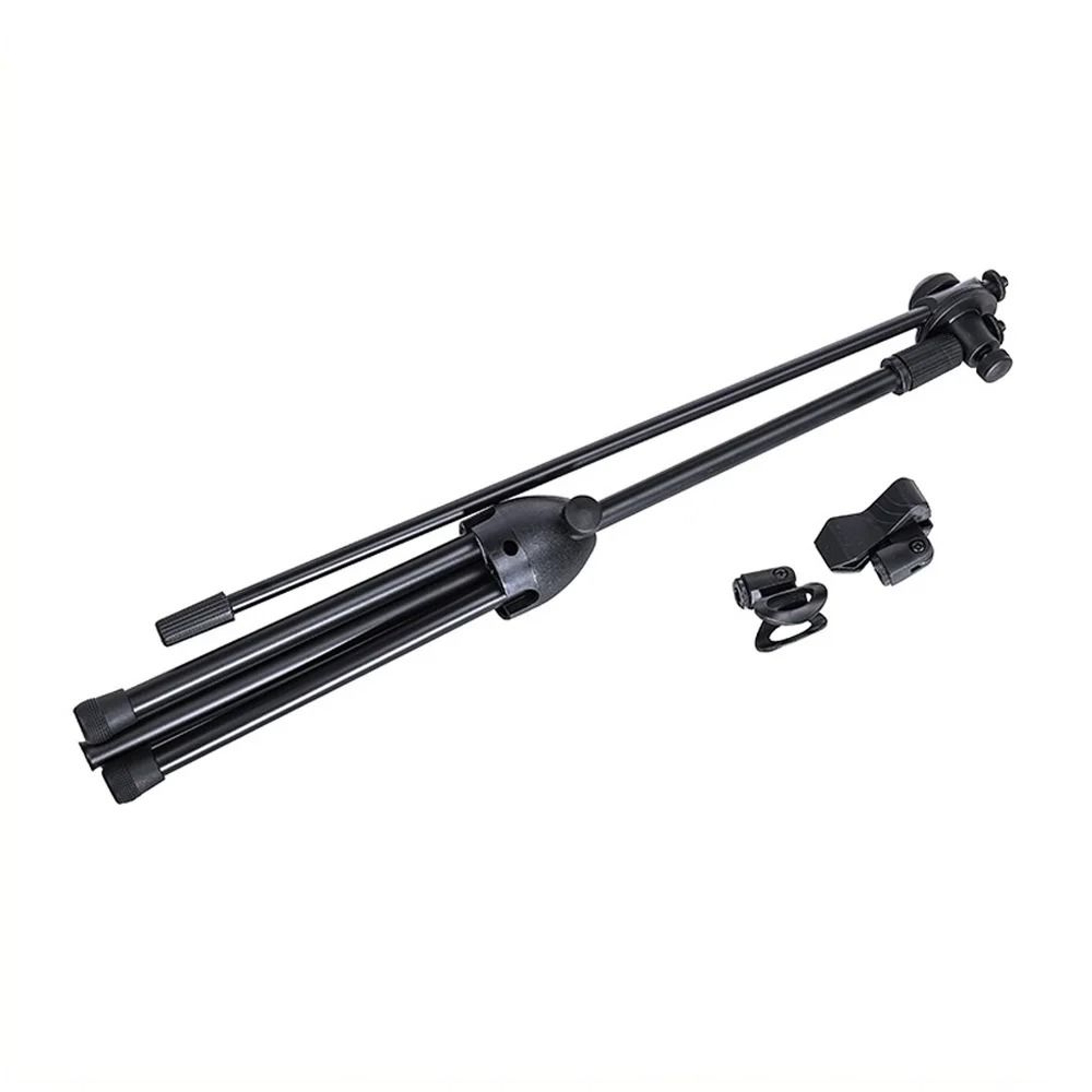 Adjustable Boom Microphone Stand With Dual Clip Holders 2