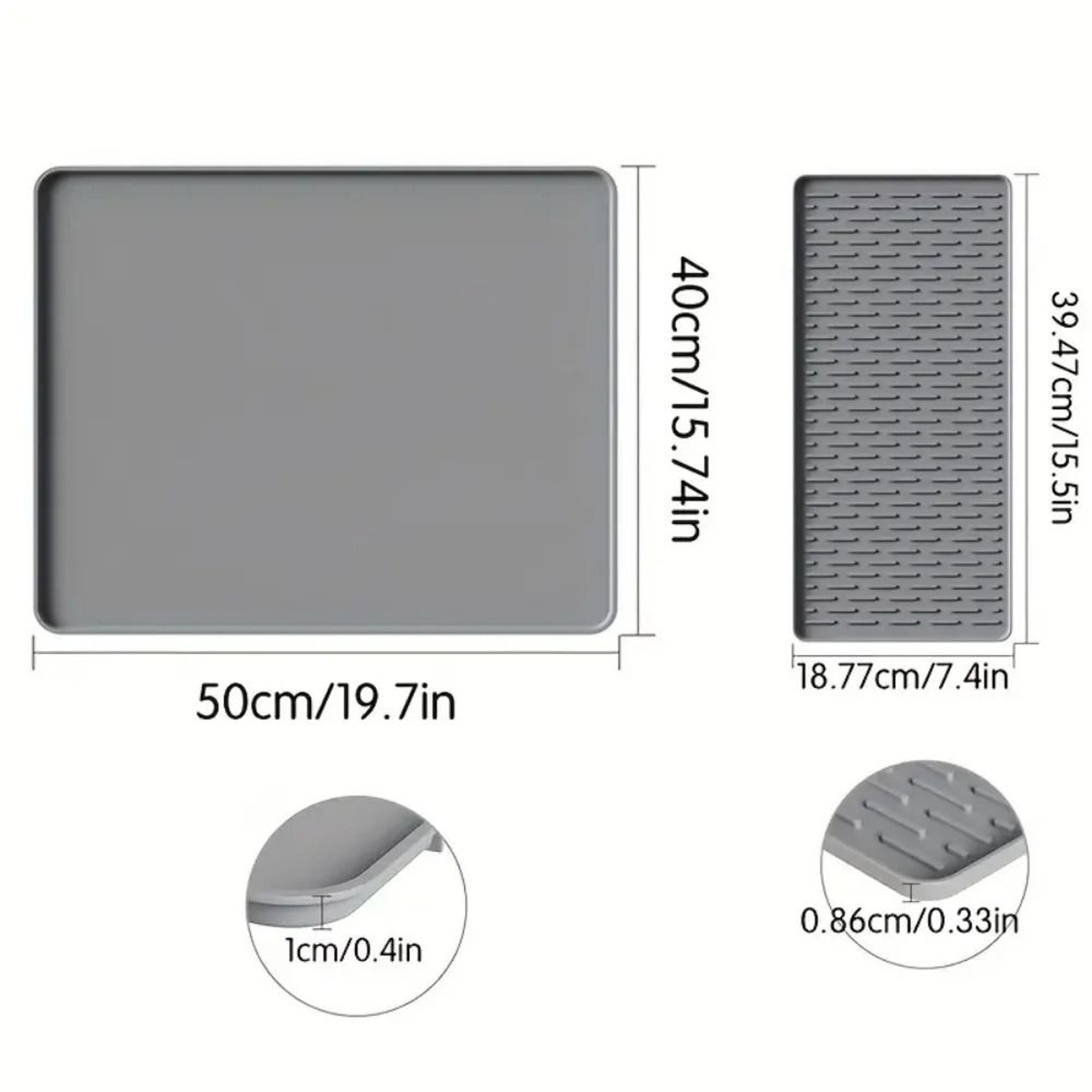 Professional HighGrip Silicone Coffee Station Mat With Raised Containment Edges 2