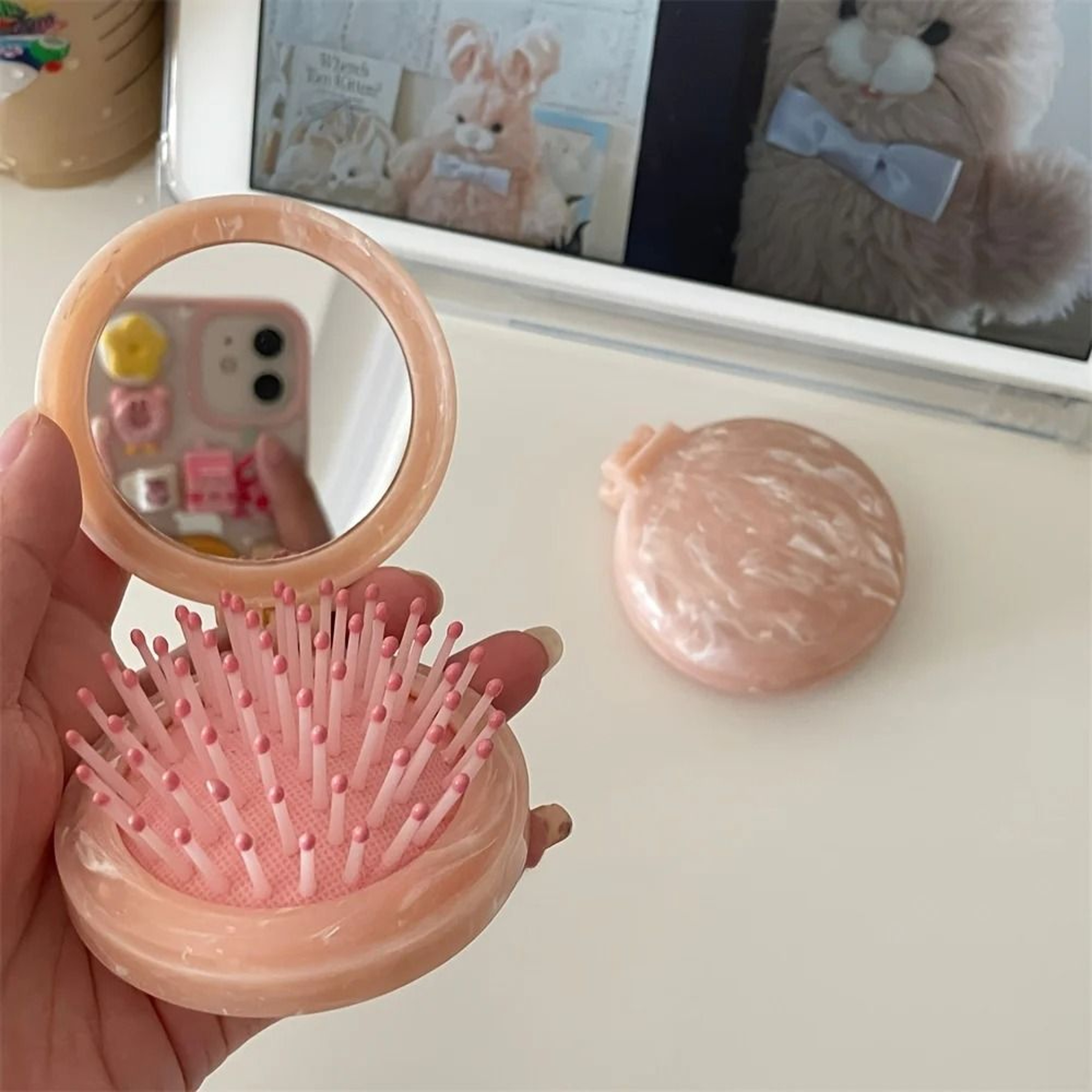 Professional High Stability Marble Patterned Air Cushion Hair Comb And Integrated Precision Travel  3