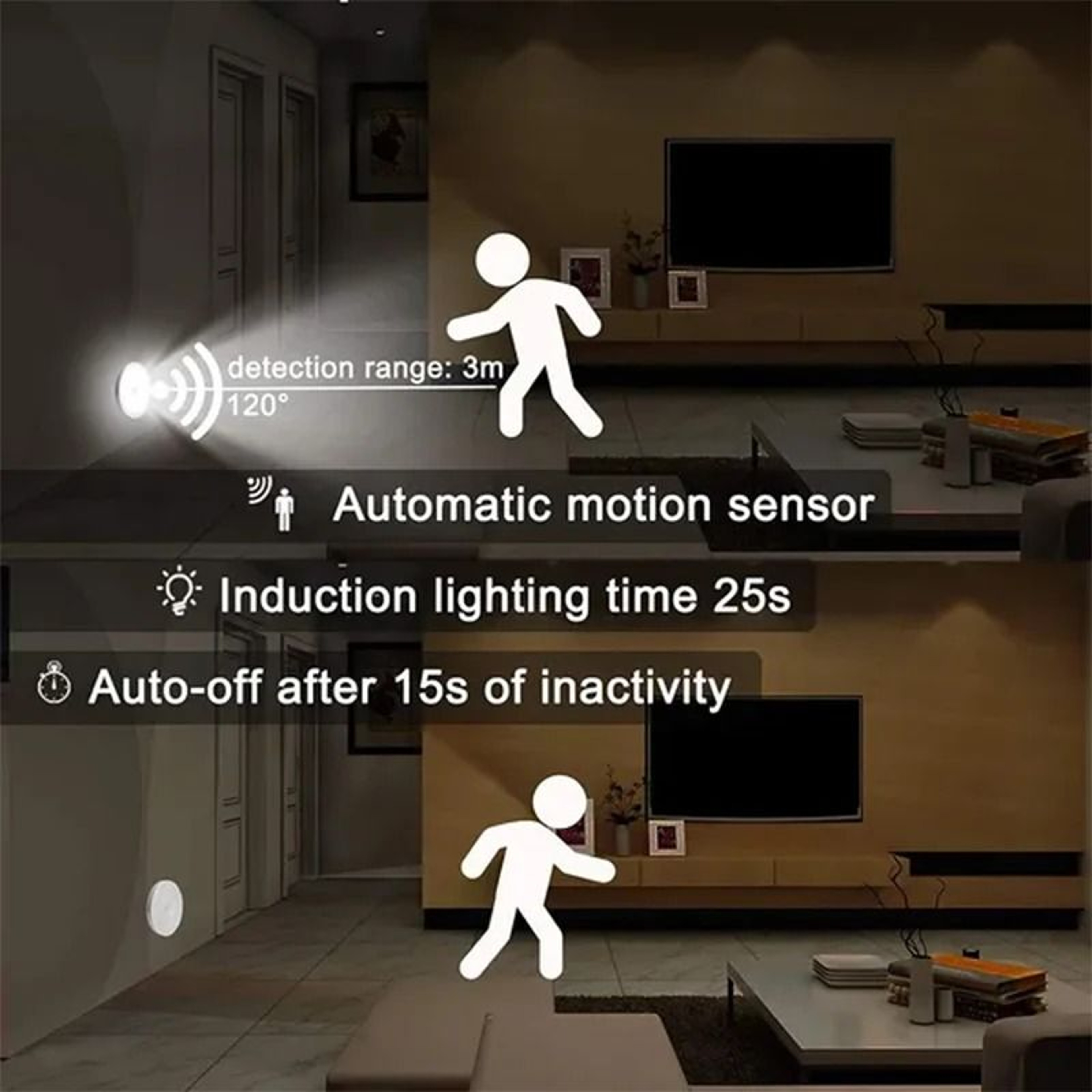 PIR Motion Sensor LED Night Light And Wireless Closet Lamp 2Pack 1