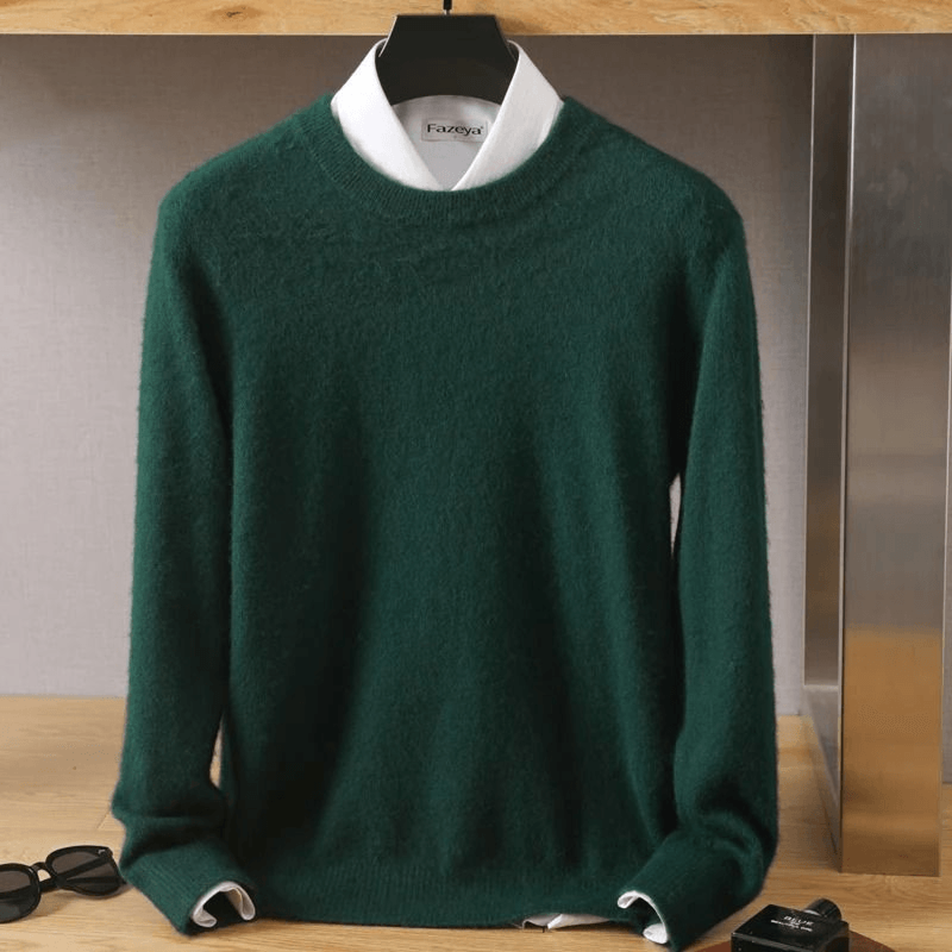 Mens Pure Mink Cashmere Sweater O Neck Knit Pullover For Autumn And Winter 8
