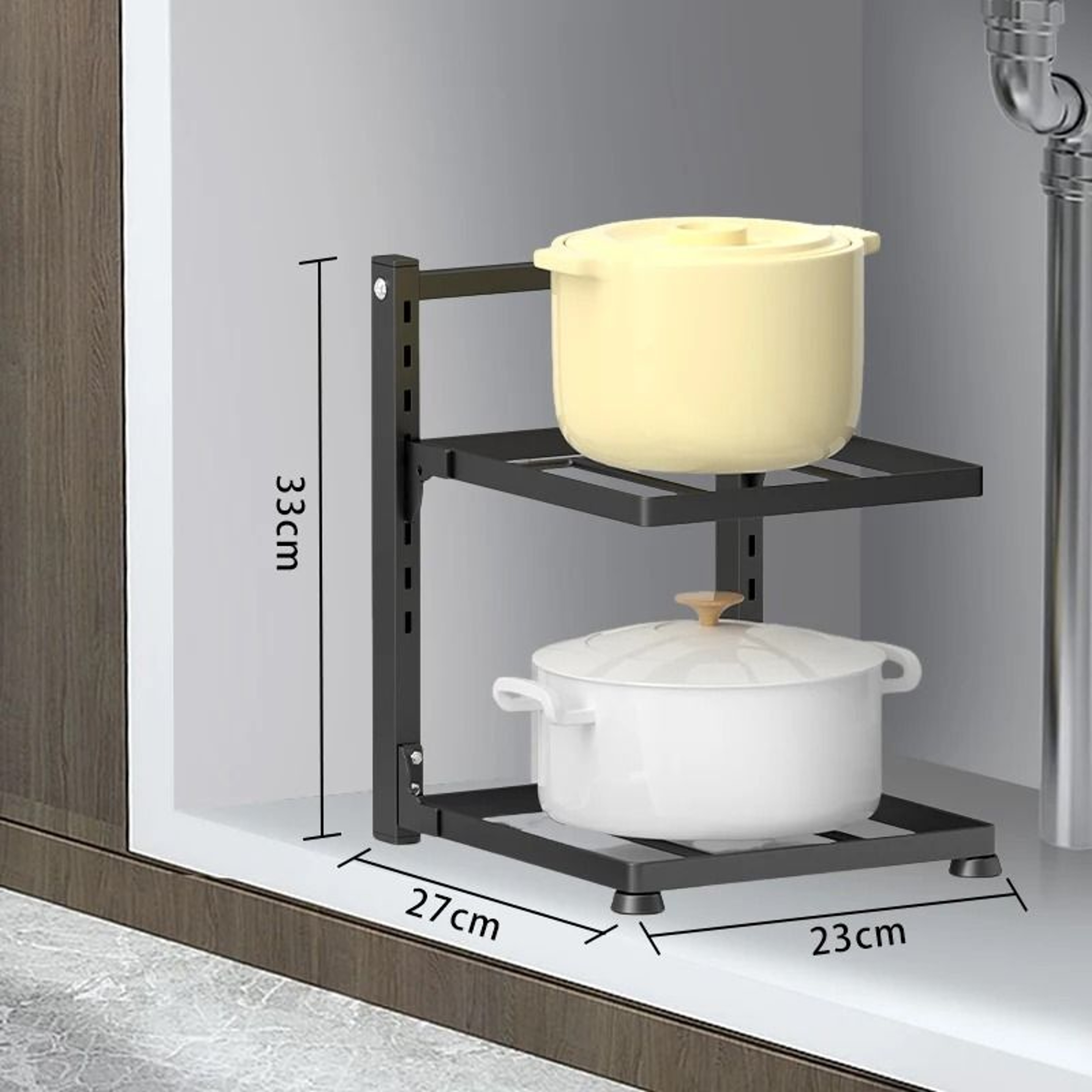 MultiLayer Adjustable Pot And Kitchen Sink Storage Rack 8