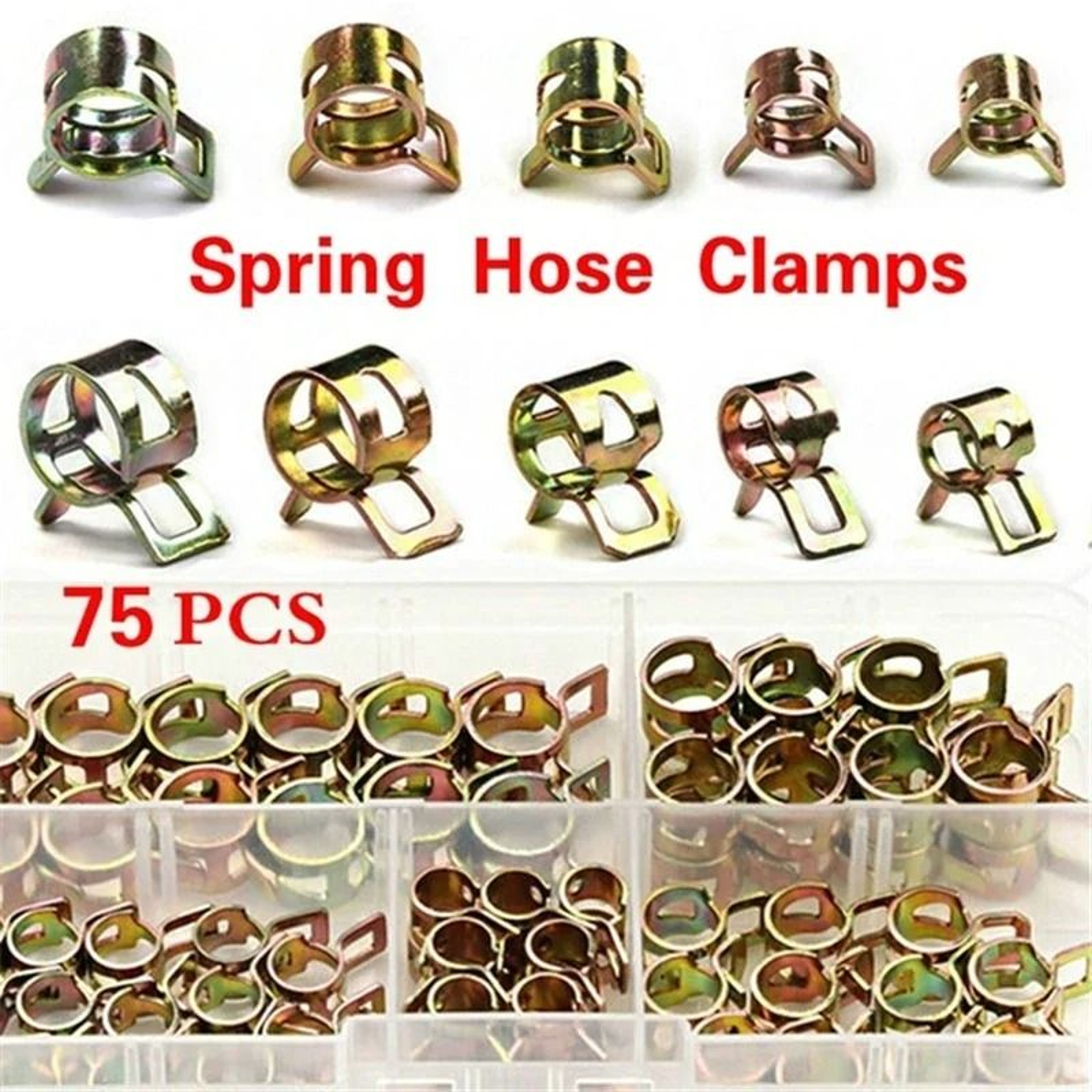 75Piece Carbon Steel Spring Hose Clamp Assortment 0