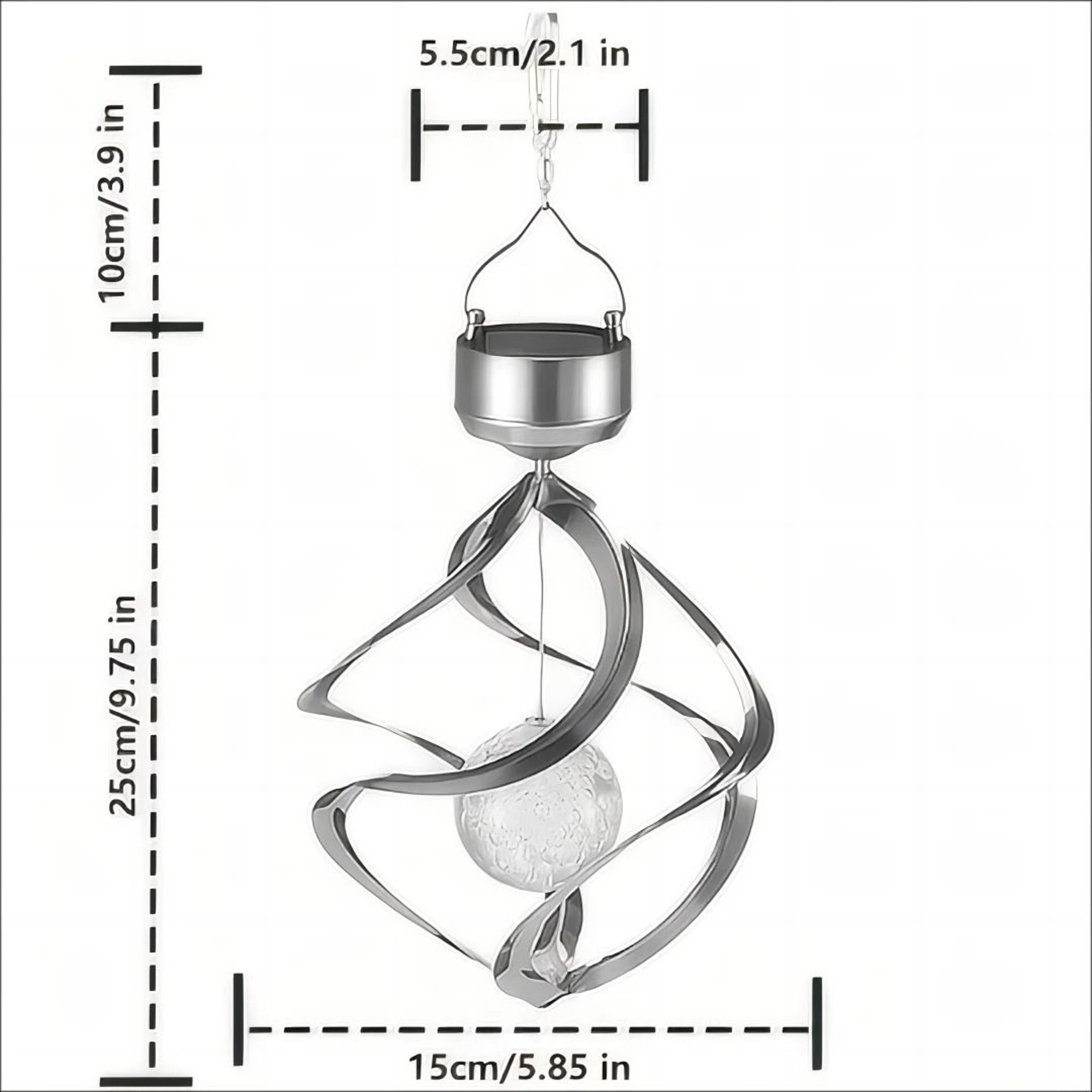 Professional SolarPowered LED Wind Chime Pendant Light 6