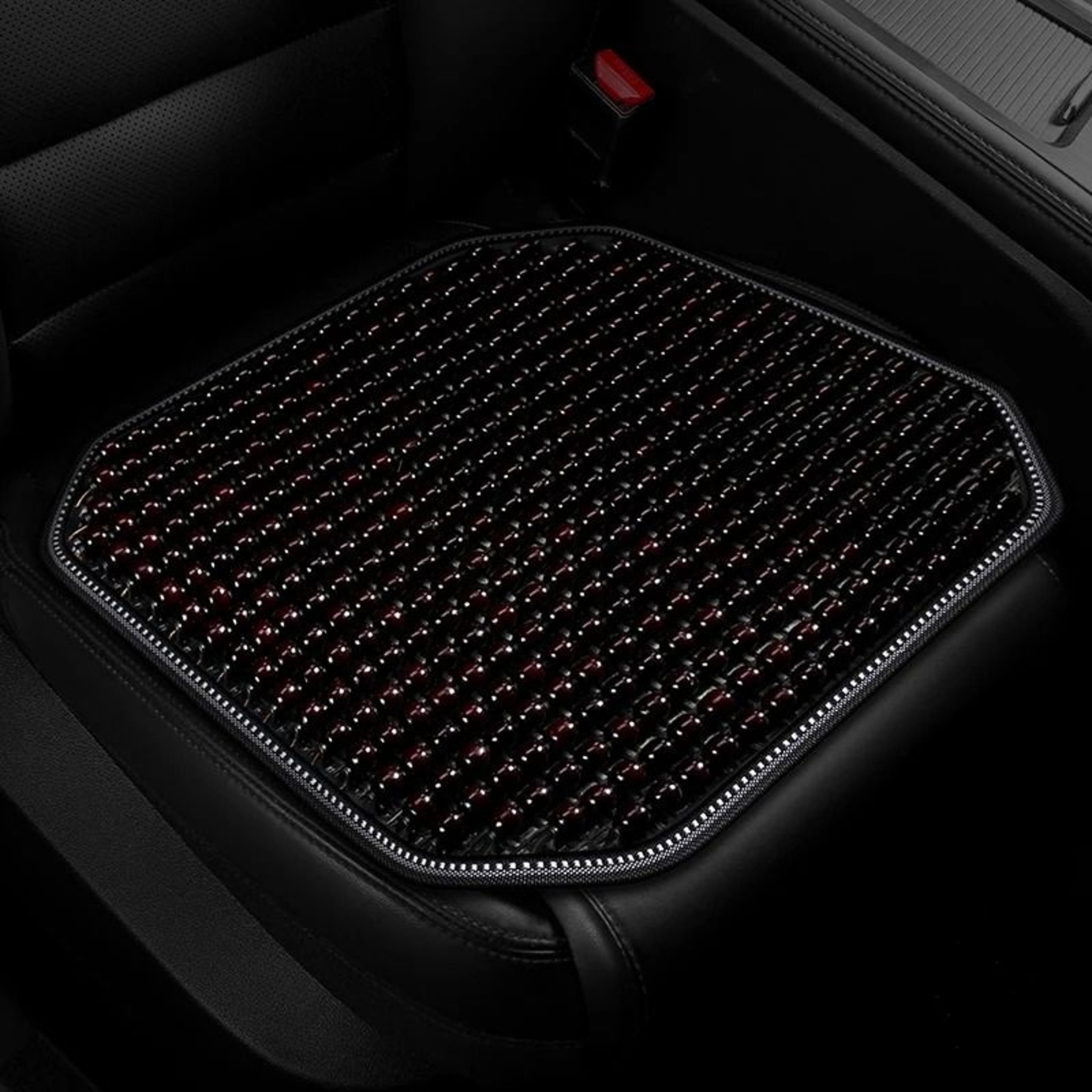 Natural Wooden Bead Cooling Seat Cushion  Breathable Massage Support For Car  Home 2