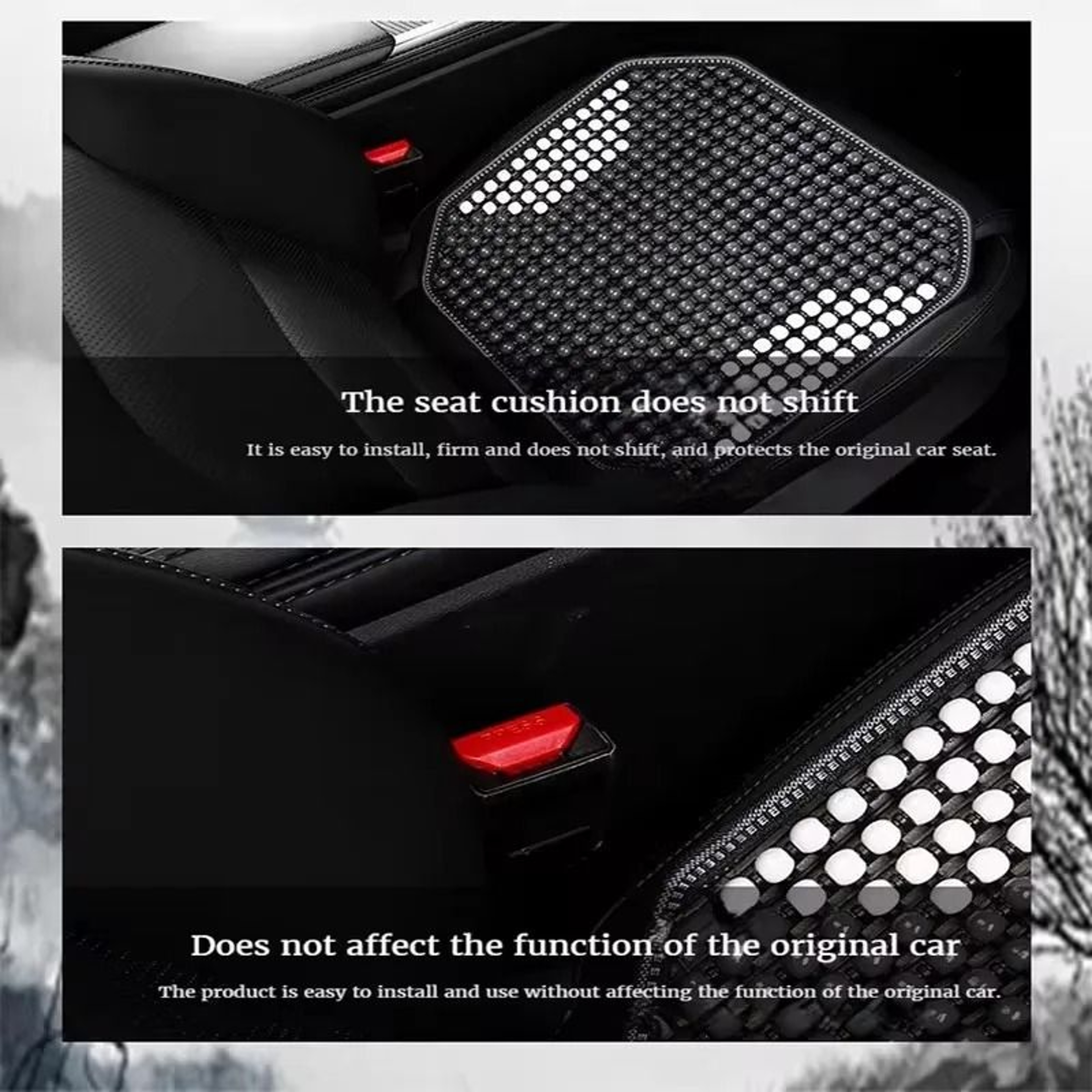 Natural Wooden Bead Cooling Seat Cushion  Breathable Massage Support For Car  Home 3