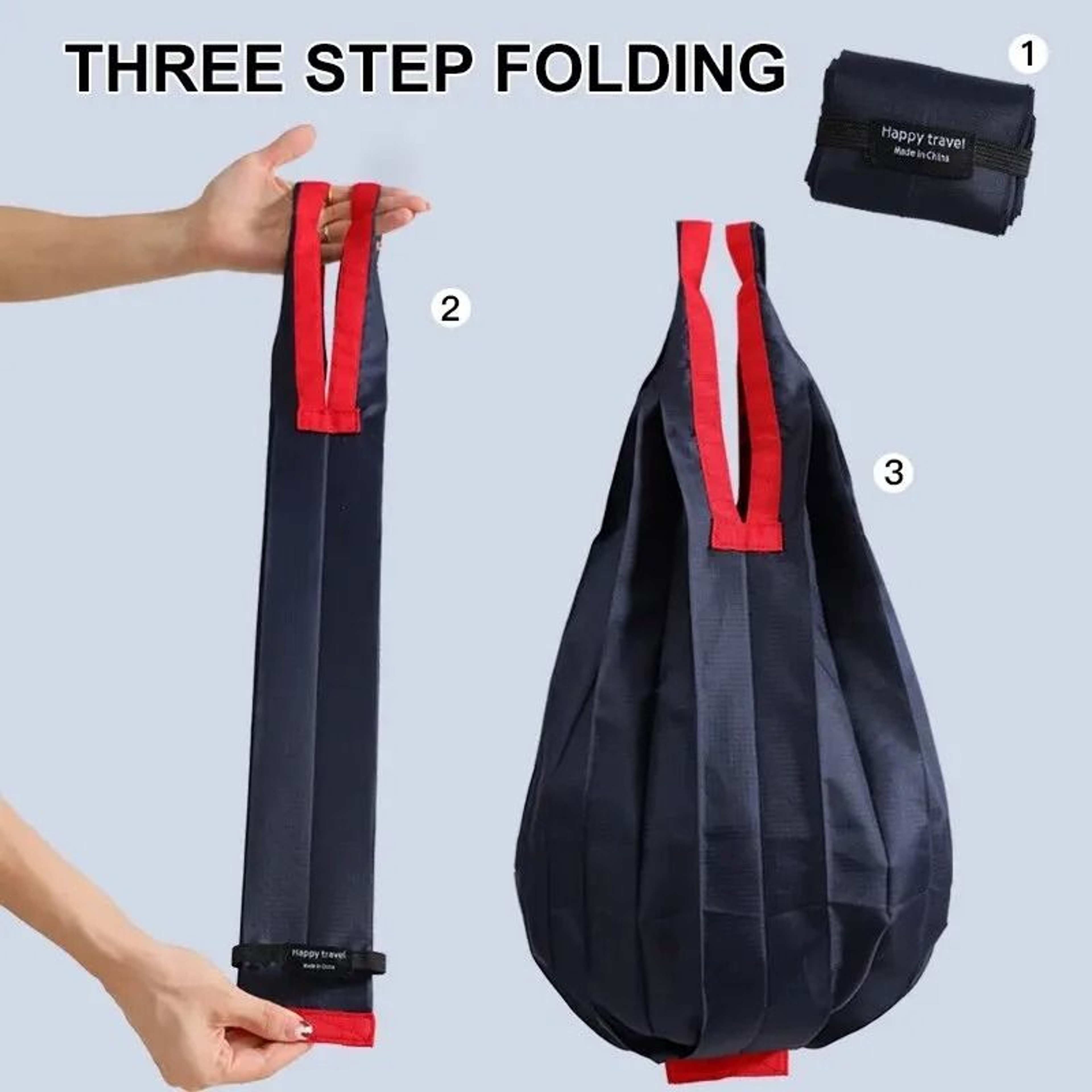Folding EcoFriendly Shopping Bag  UltraLightweight Large Capacity Tote 2