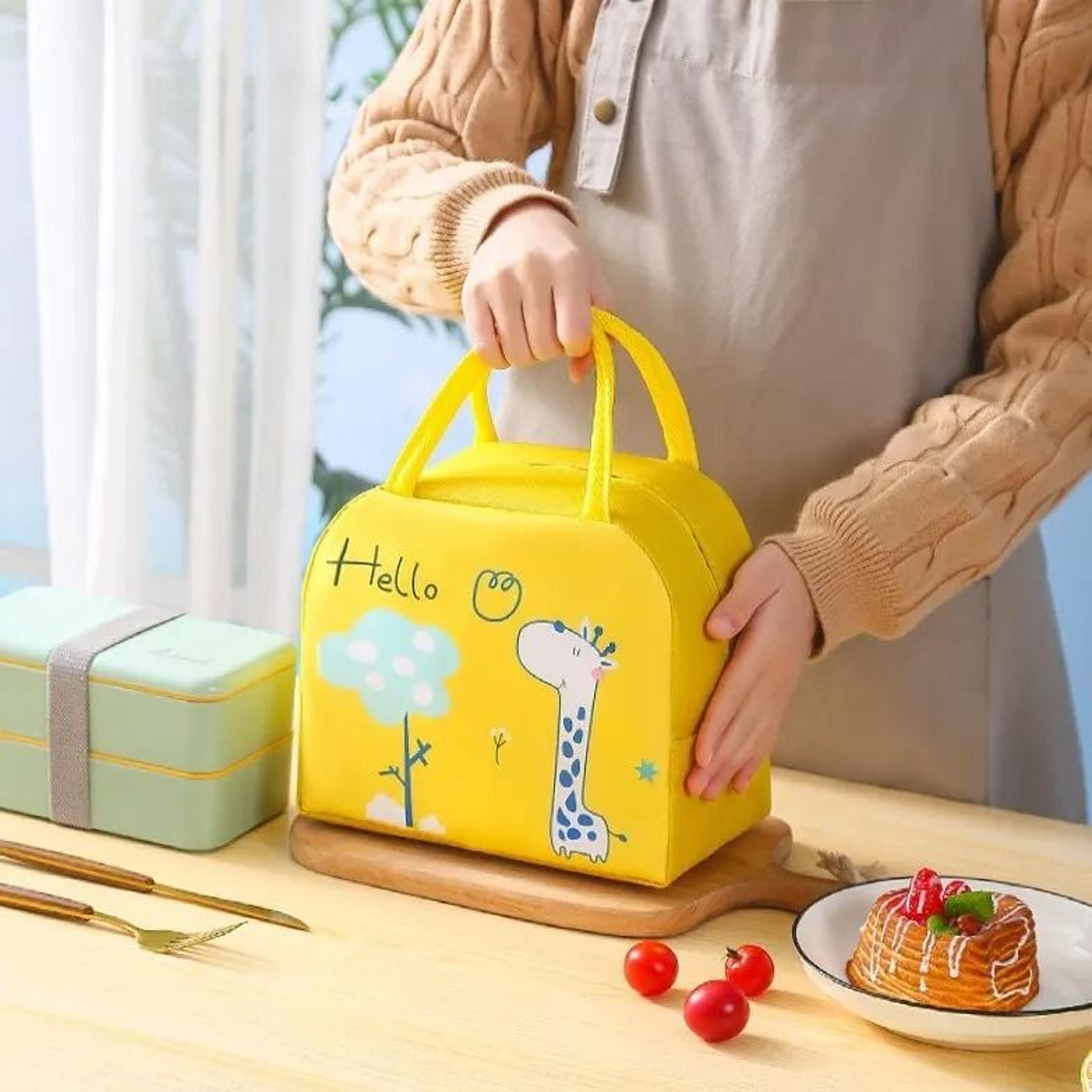 Cartoon Insulated Lunch Box Tote  Thickened Aluminum Foil Bento Bag 1