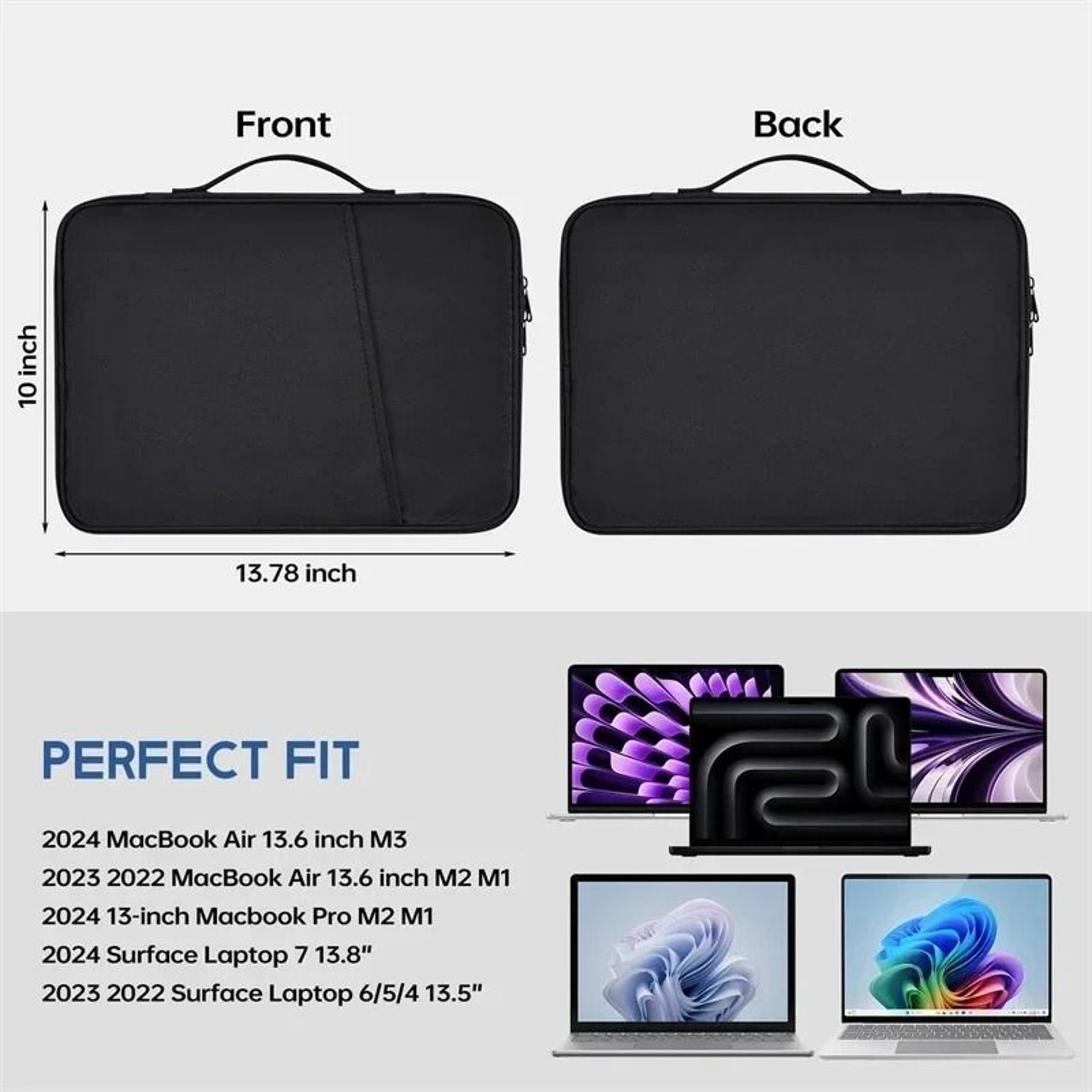 Premium Portable Shockproof Laptop Sleeve  MacBook Air  Pro Protective Handle Bag 4