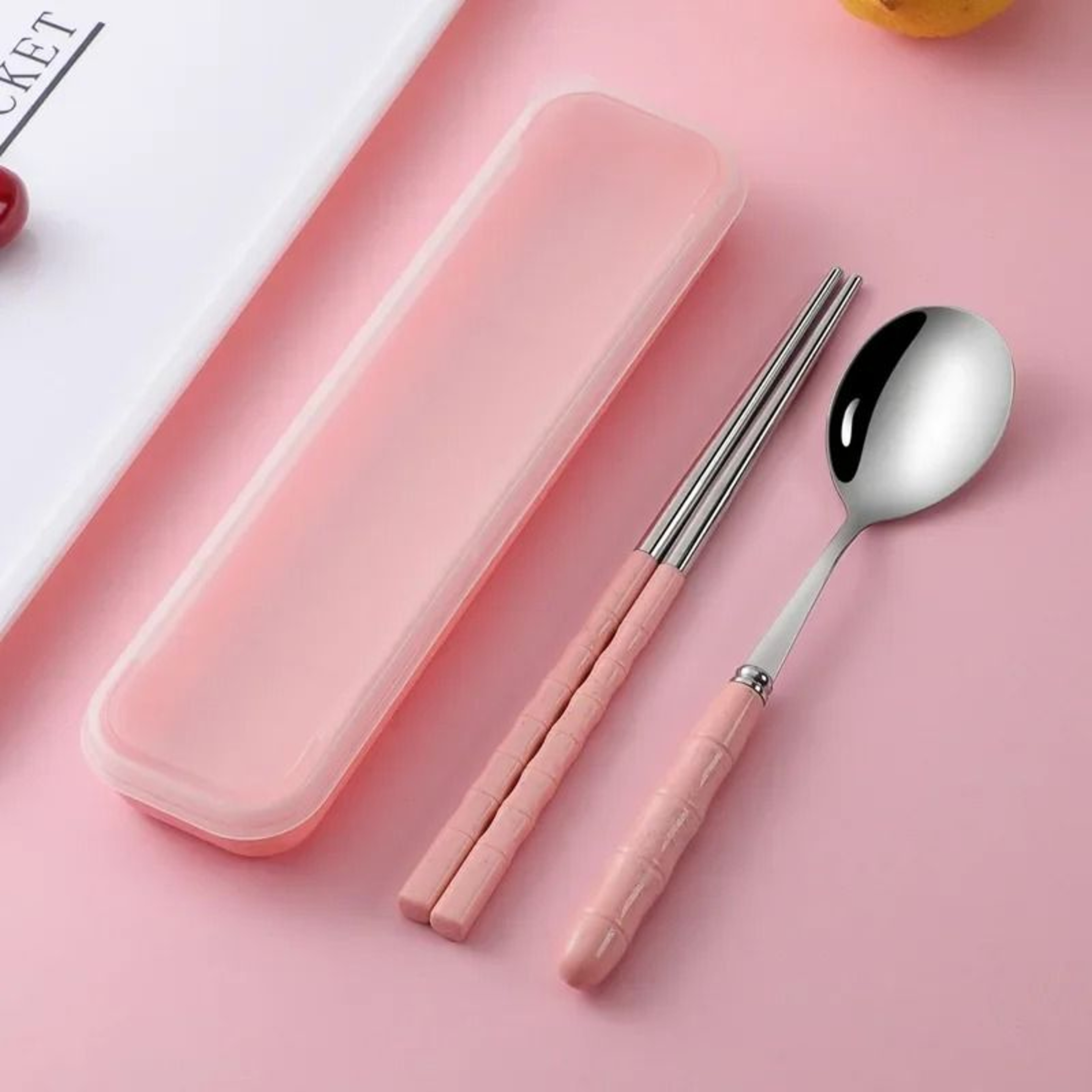 Wheat Straw Portable Cutlery Set  EcoFriendly Reusable Travel Tableware 3