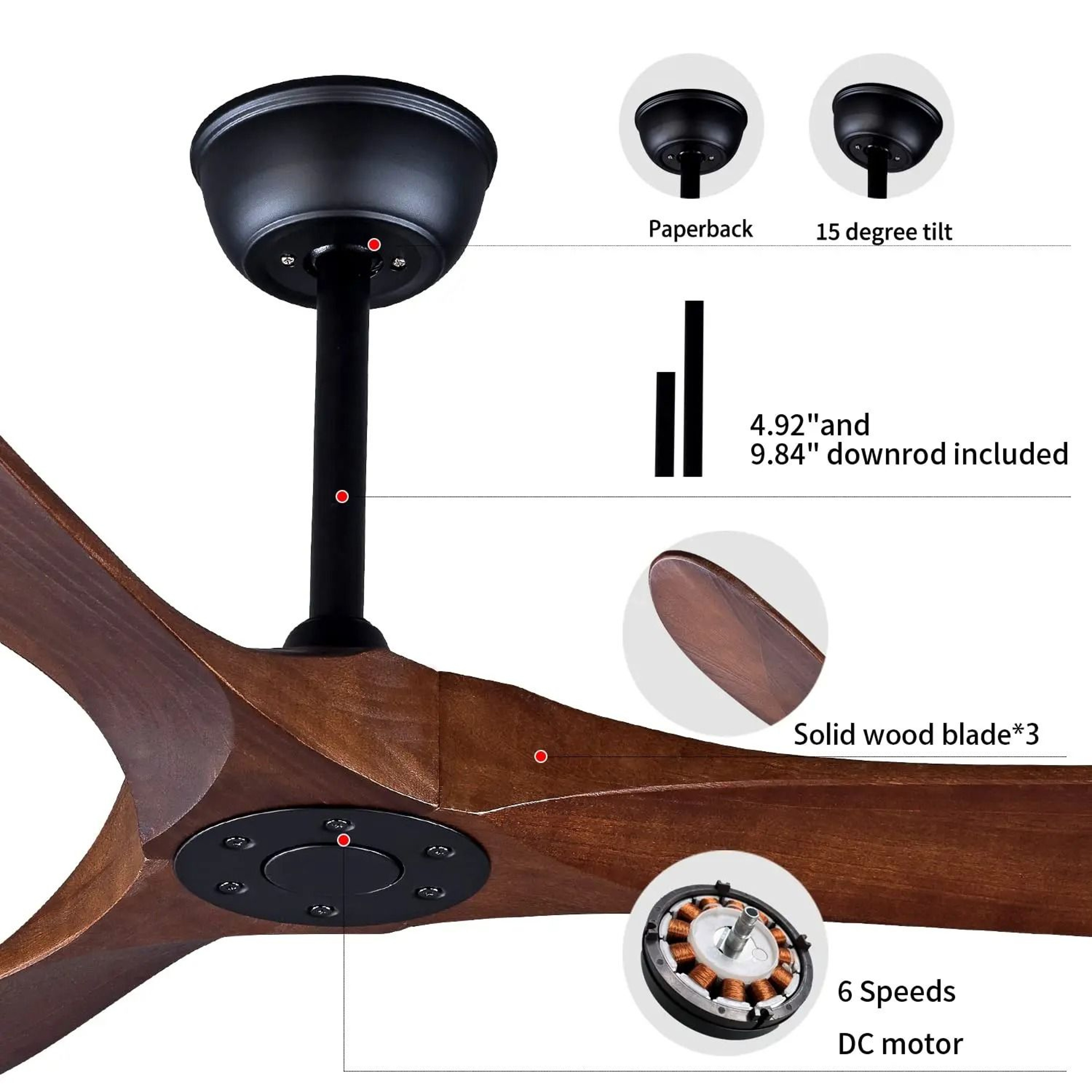 IndustrialRetro Variable Frequency Ceiling Fan 5