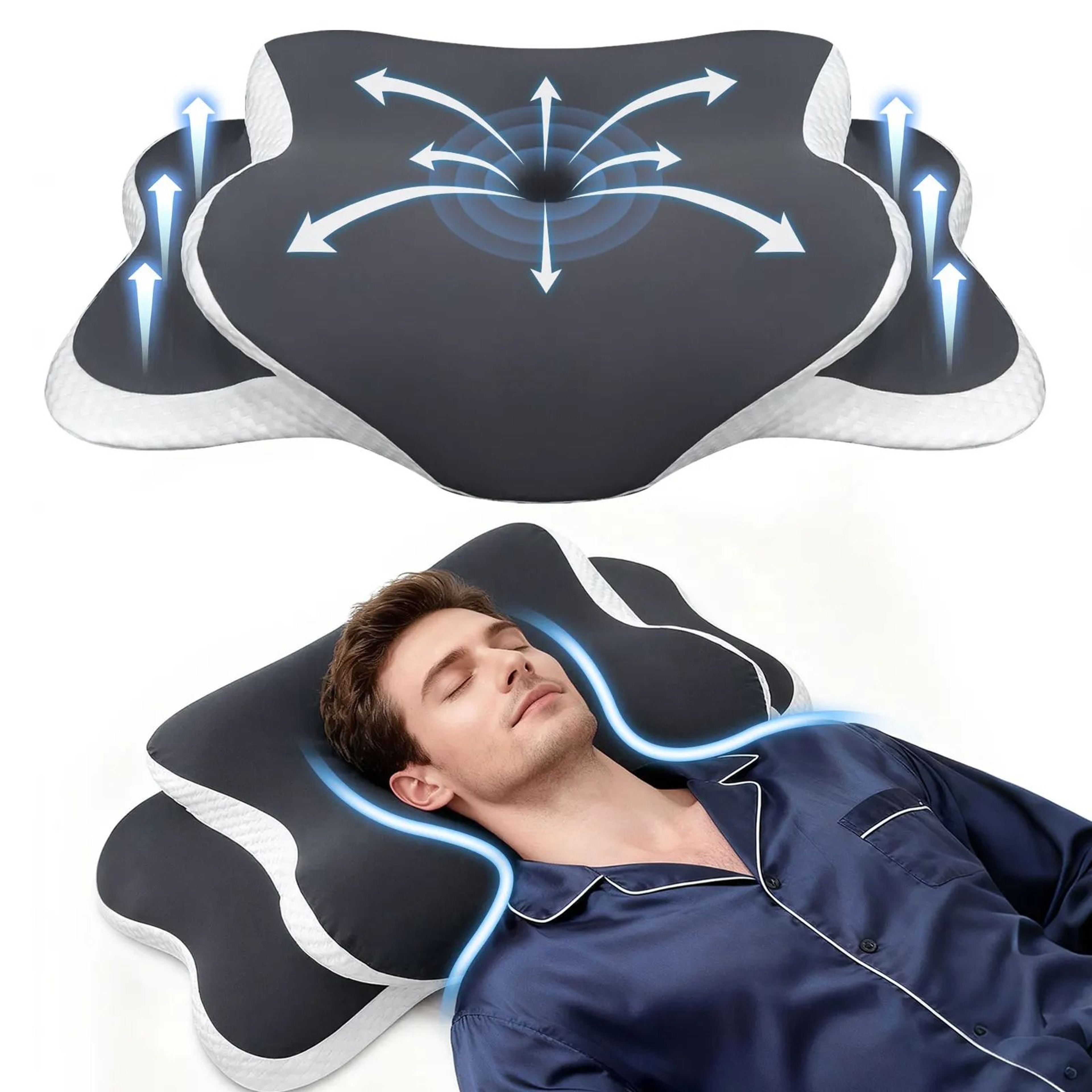 HighFidelity Orthopedic Memory Foam Cervical Pillow 1