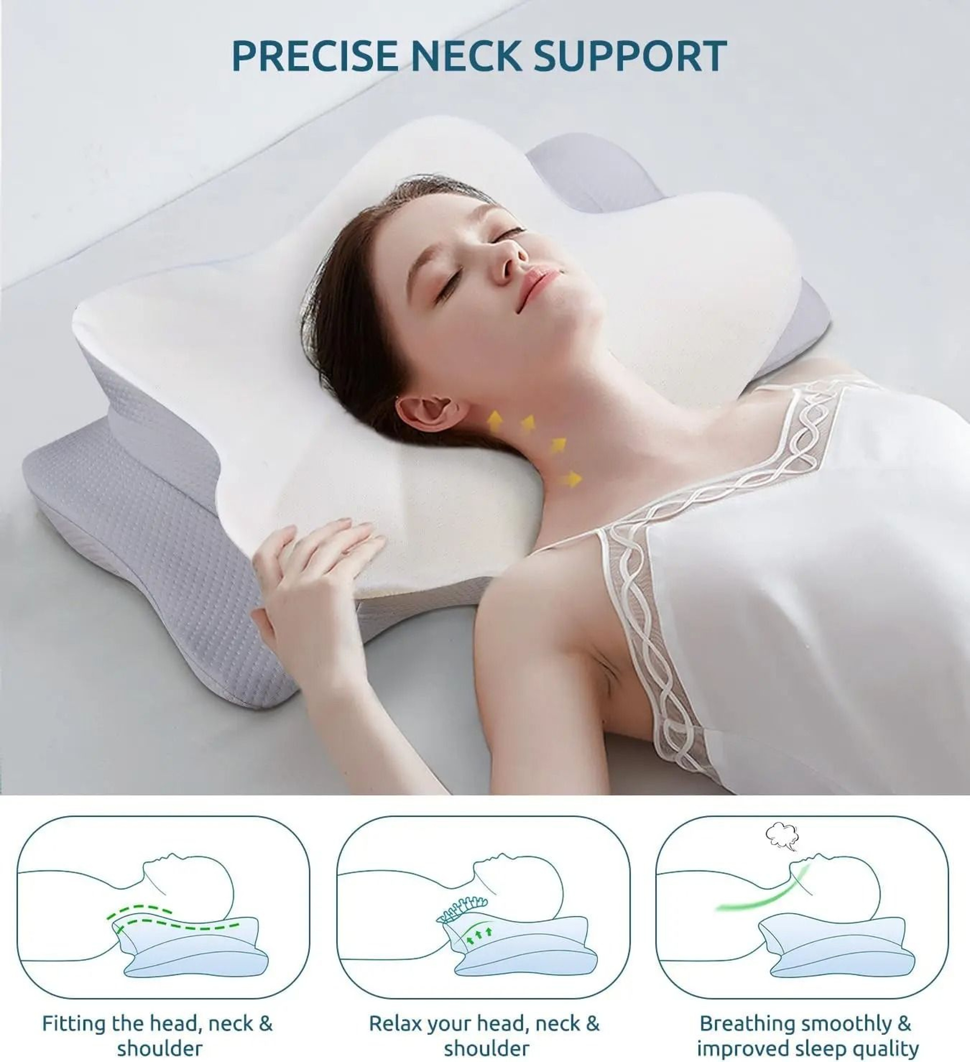 Ergonomic Memory Foam Orthopedic Cervical Pillow 2