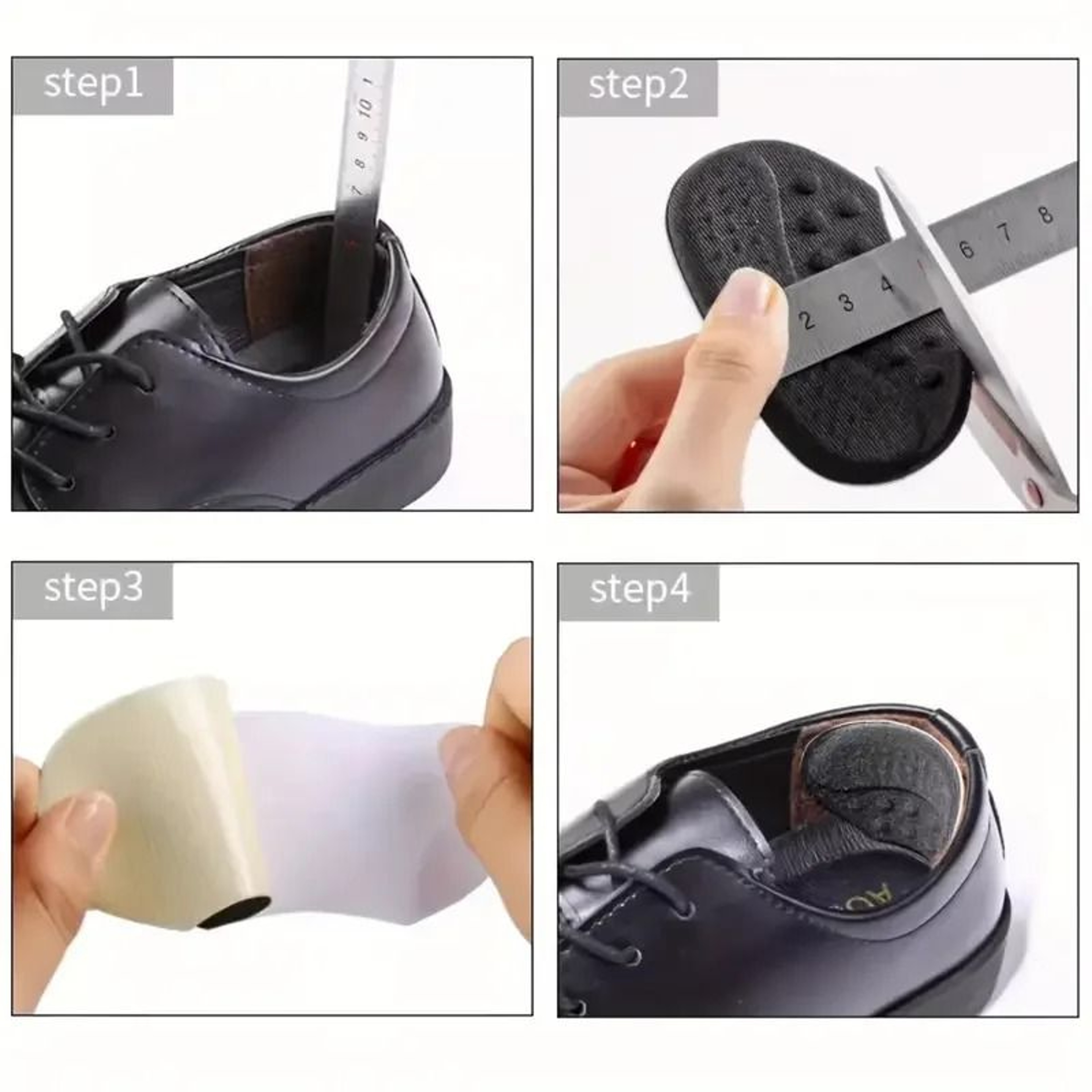 4PCS SelfAdhesive Heel Cushions  AntiSlip  Blister Prevention For Loose Shoes 5