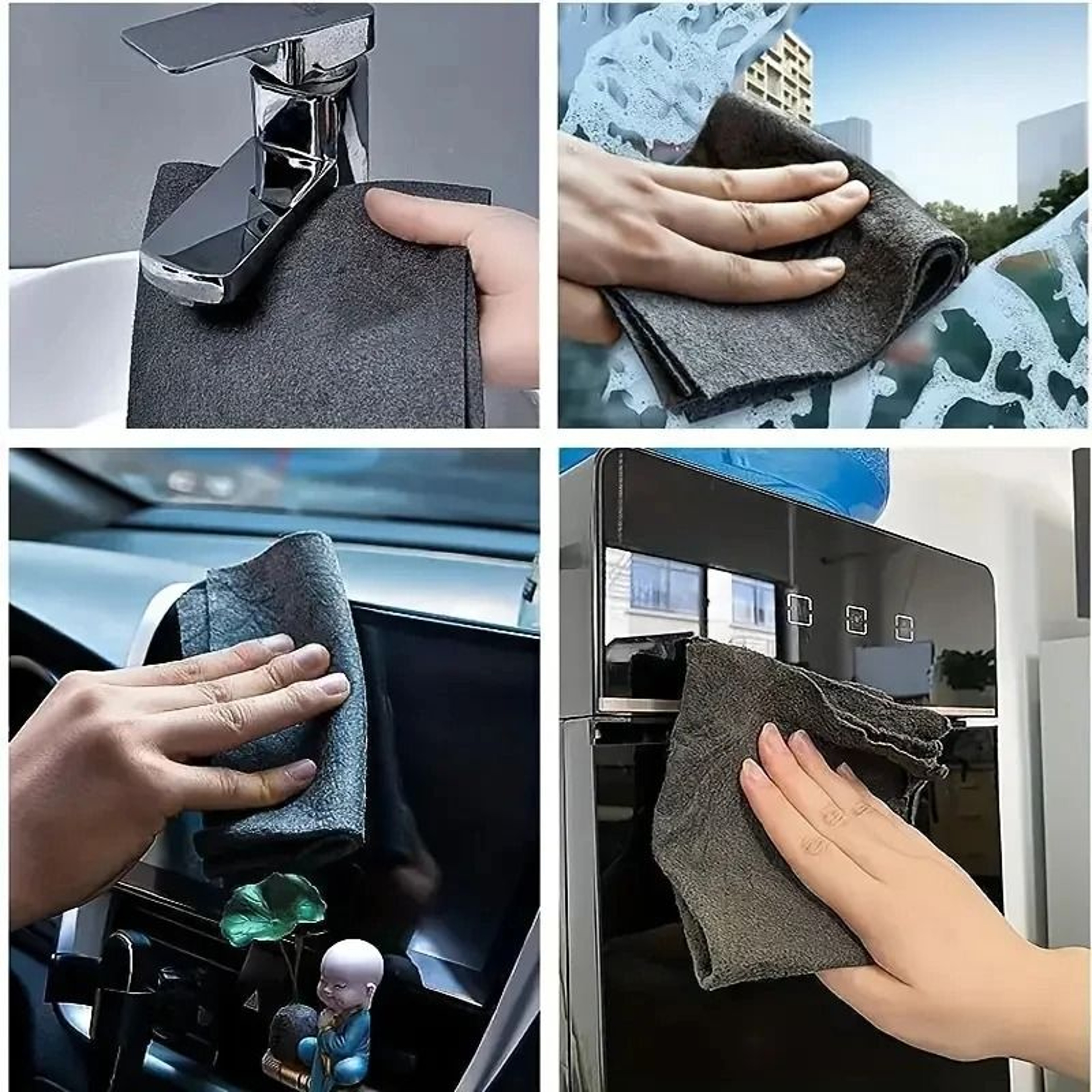 Magic Glass Cleaning Cloth  Thickened StreakFree Towel  Reusable DualSided Erase 5