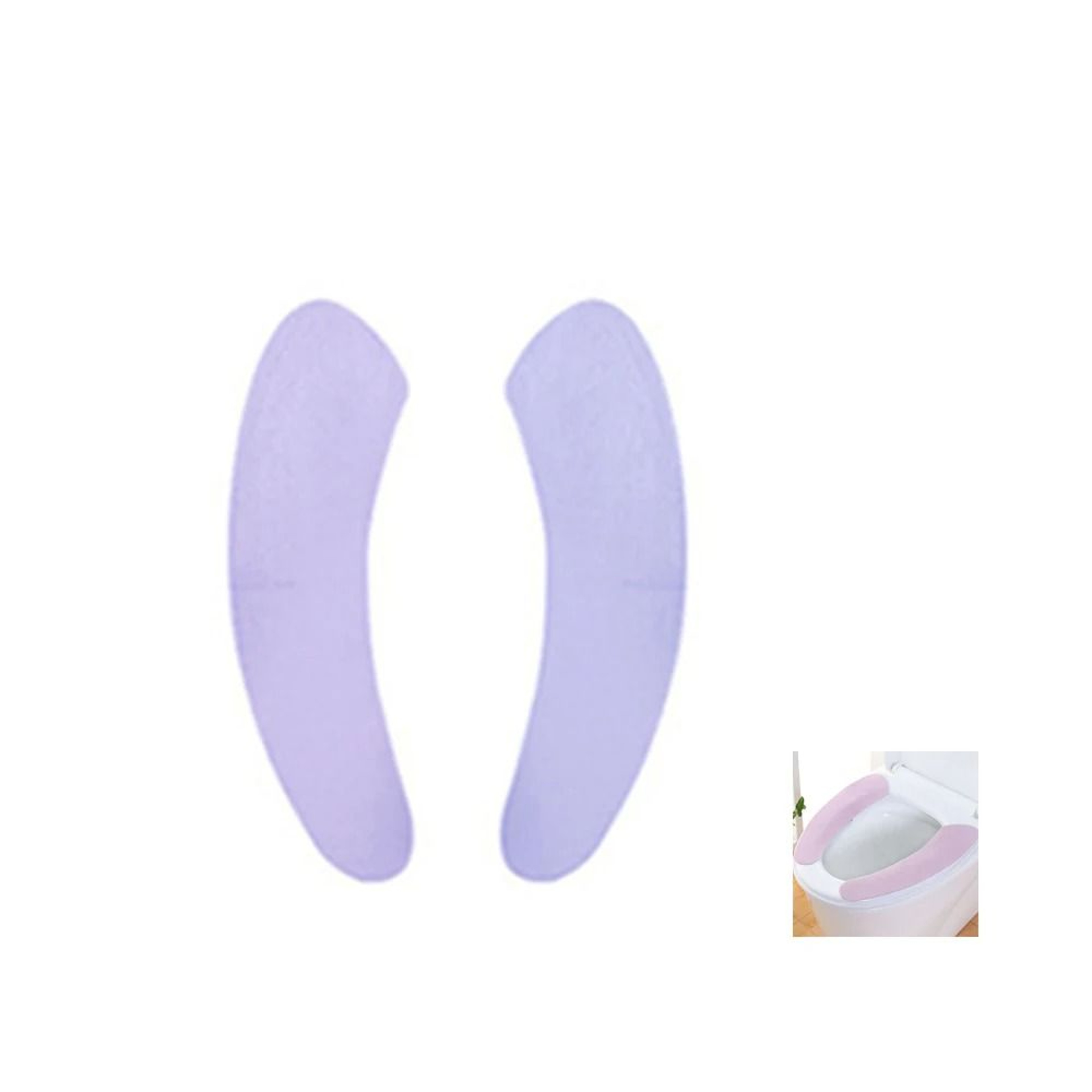SelfAdhesive Plush Toilet Seat Pads  1 Pair Washable Sticky Thermal Closestool Mat 10