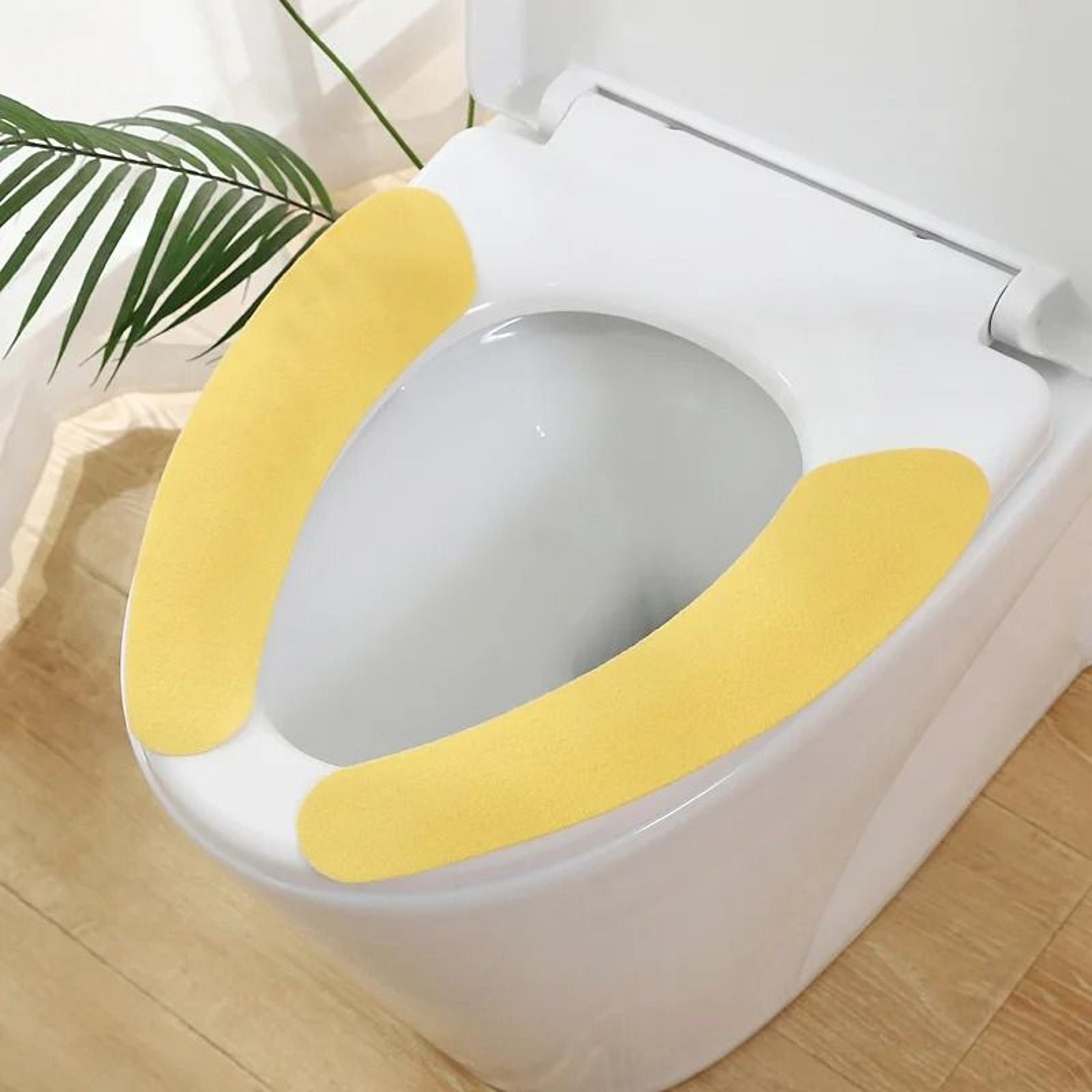 SelfAdhesive Plush Toilet Seat Pads  1 Pair Washable Sticky Thermal Closestool Mat 3