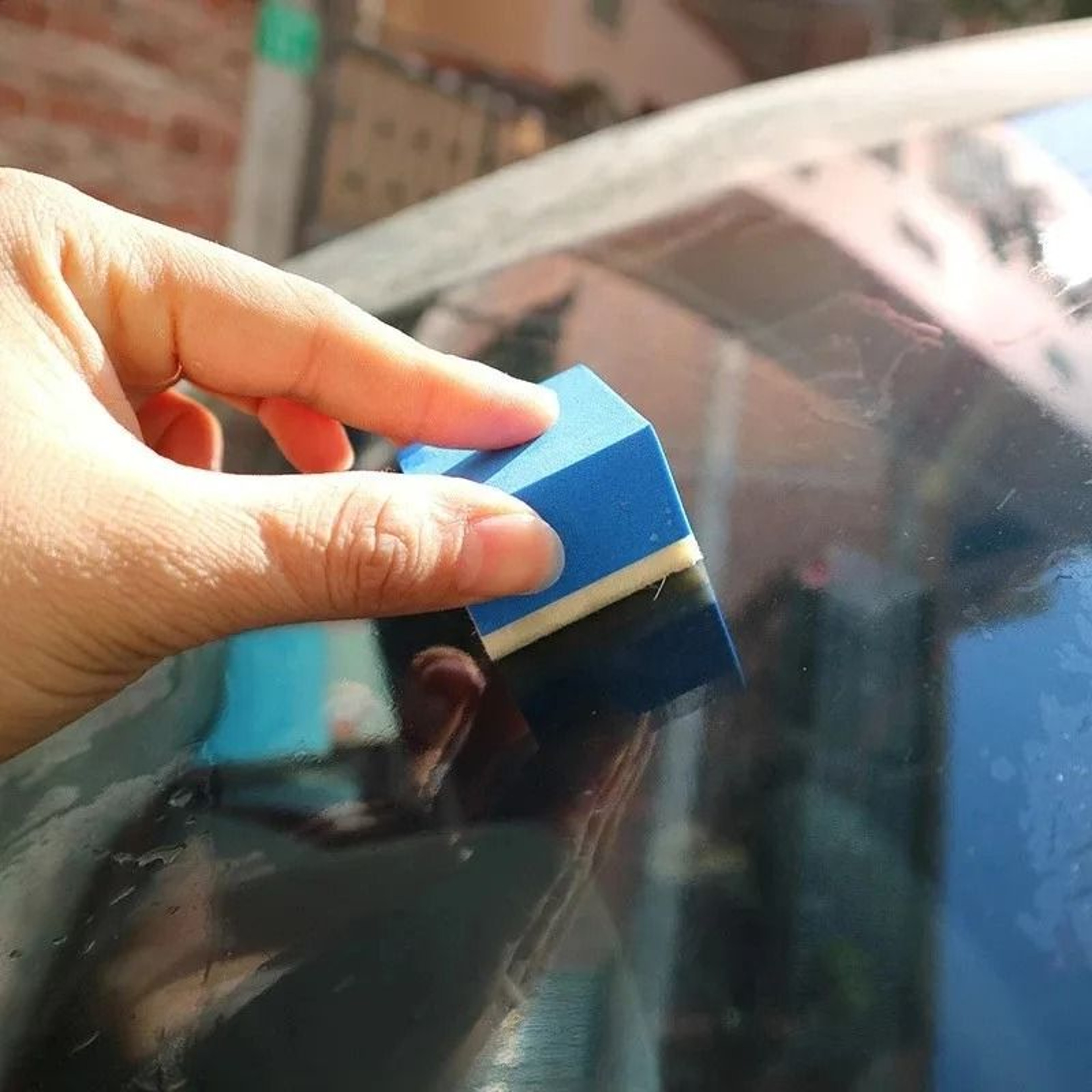 Car Glass Oil Film Cleaning Sponge  HighEfficiency Wool Felt Polishing  Removal Tool 2