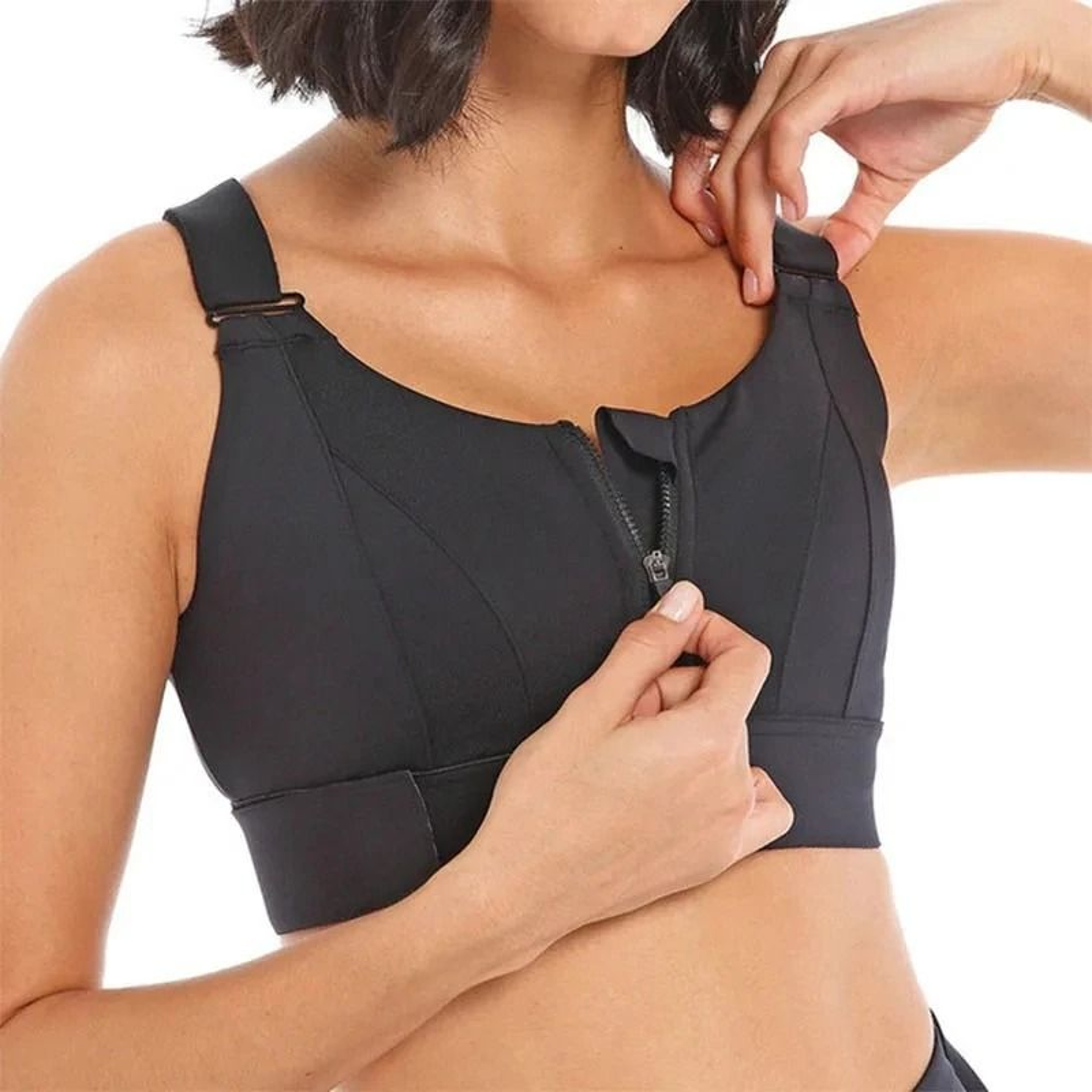 HighImpact Adjustable FrontZipper Sports Bra 8