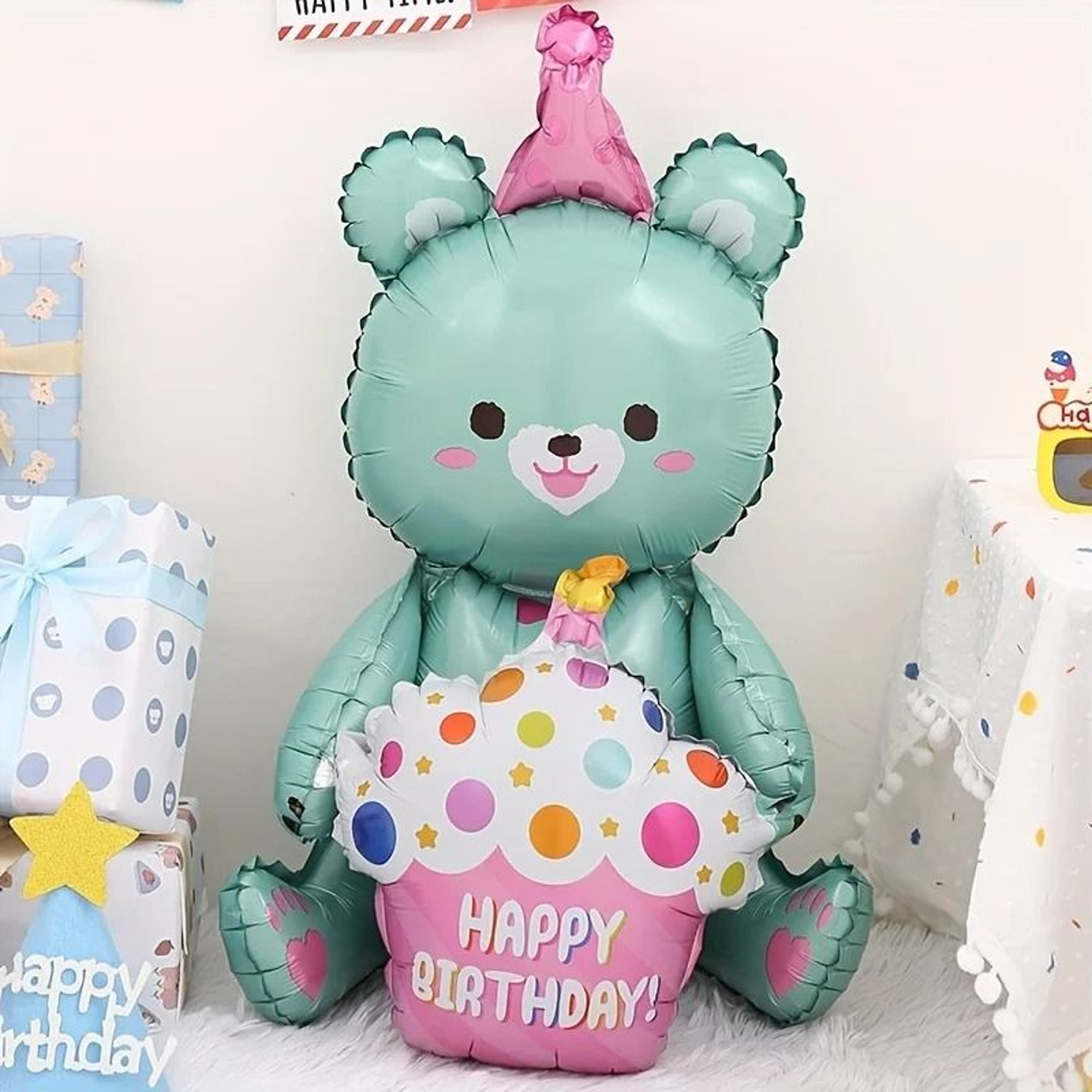 Standing Birthday Cake Foil Balloon With Base 19
