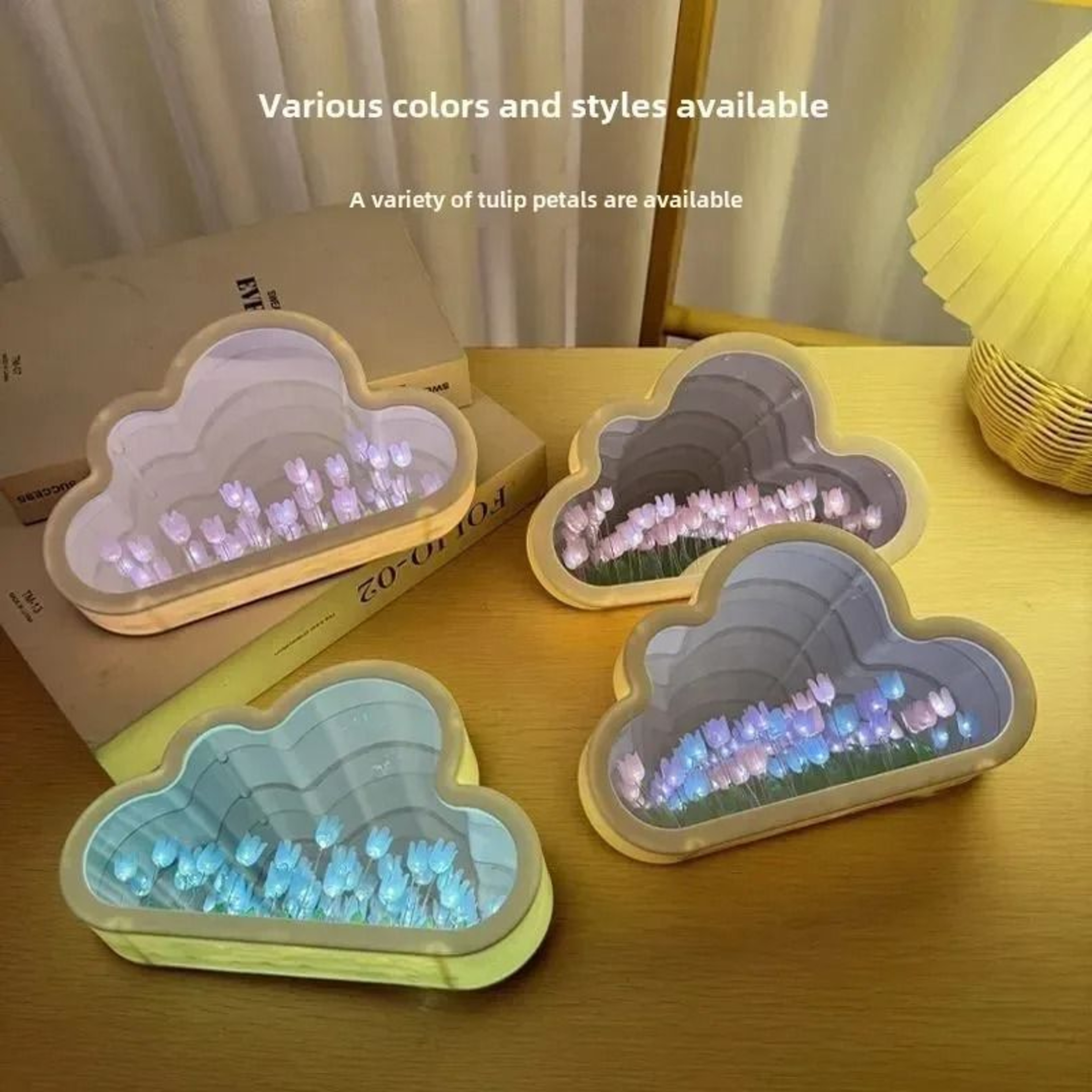 Handmade Tulip Cloud Mirror Night Light 2