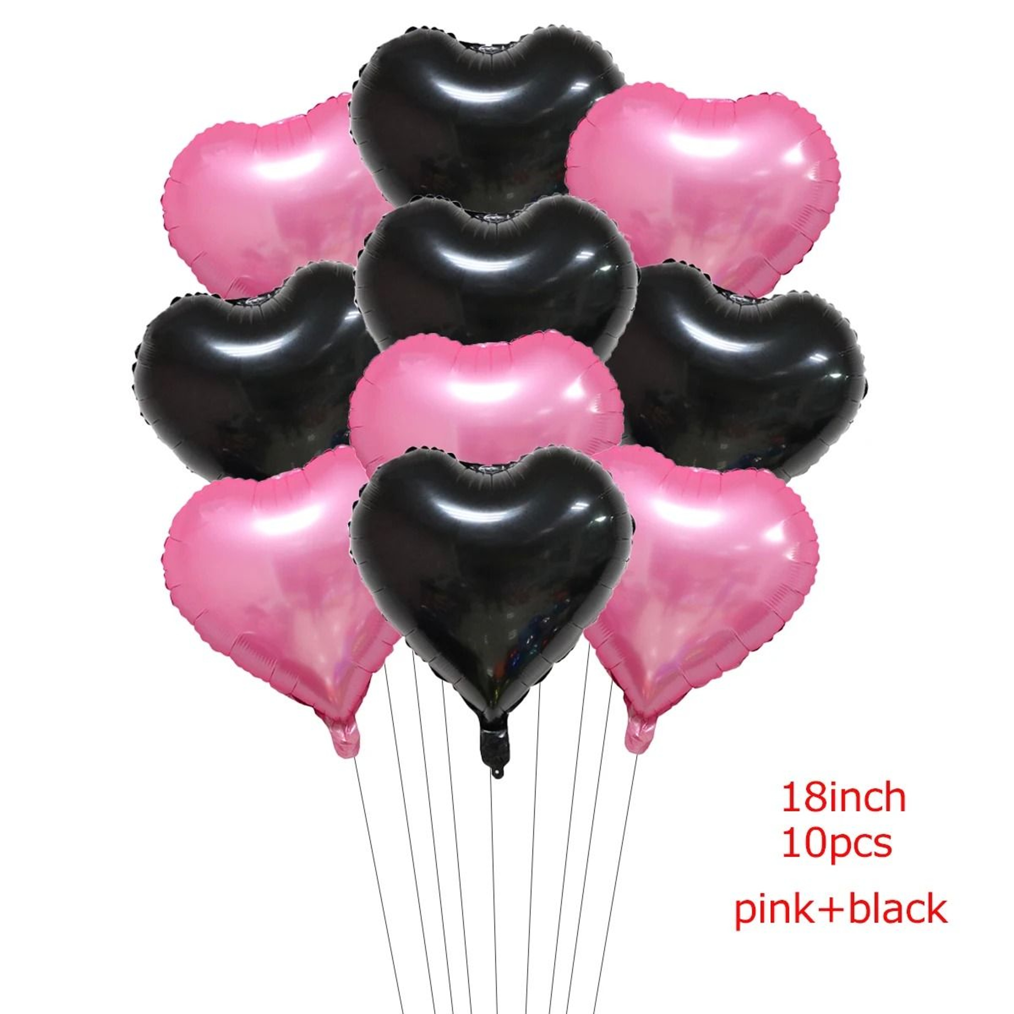 I LOVE YOU Heart Foil Balloons  10 Pcs Premium Romantic Decor 7