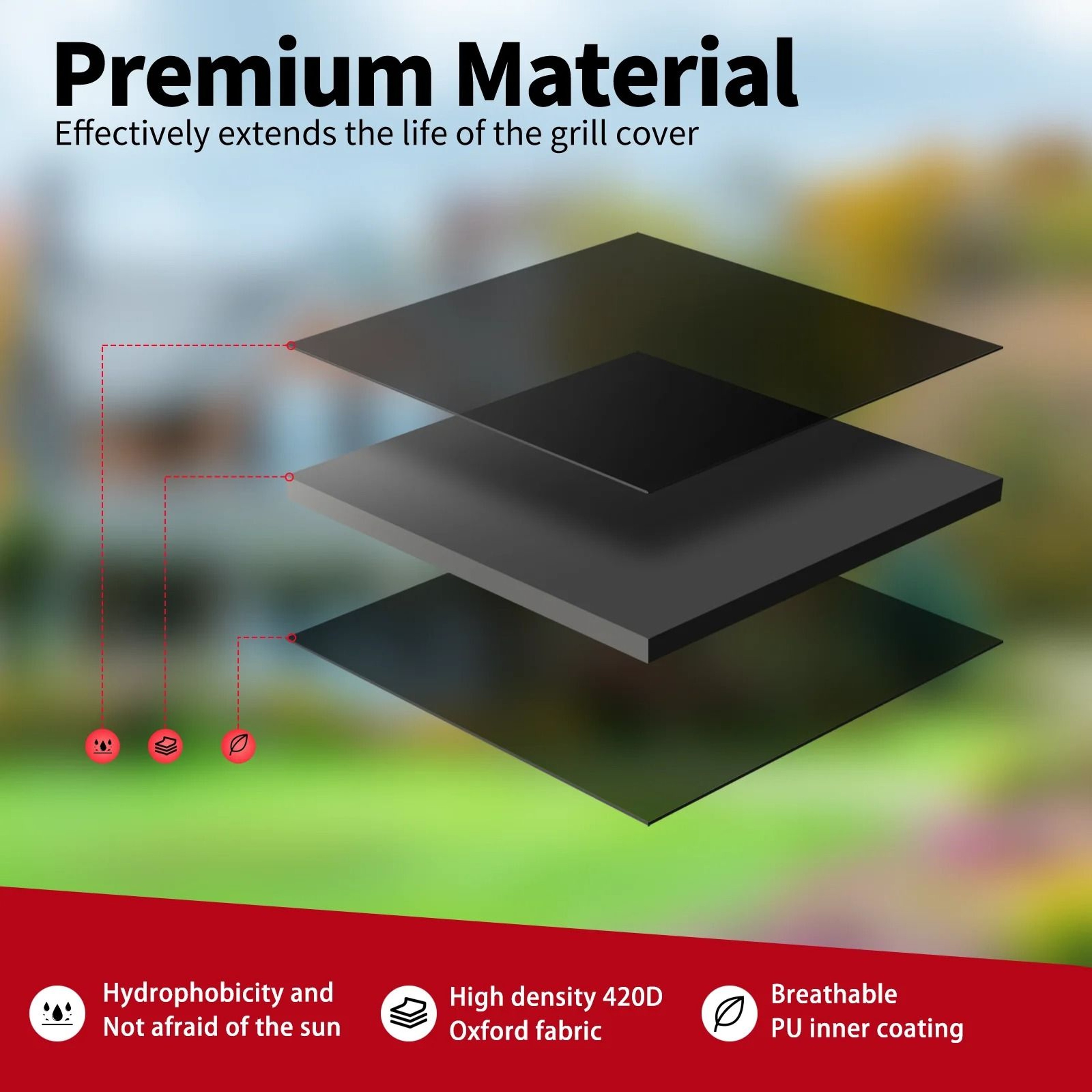 Premium BBQ Grill Cover  HeavyDuty 420D Oxford Fabric Protection 1