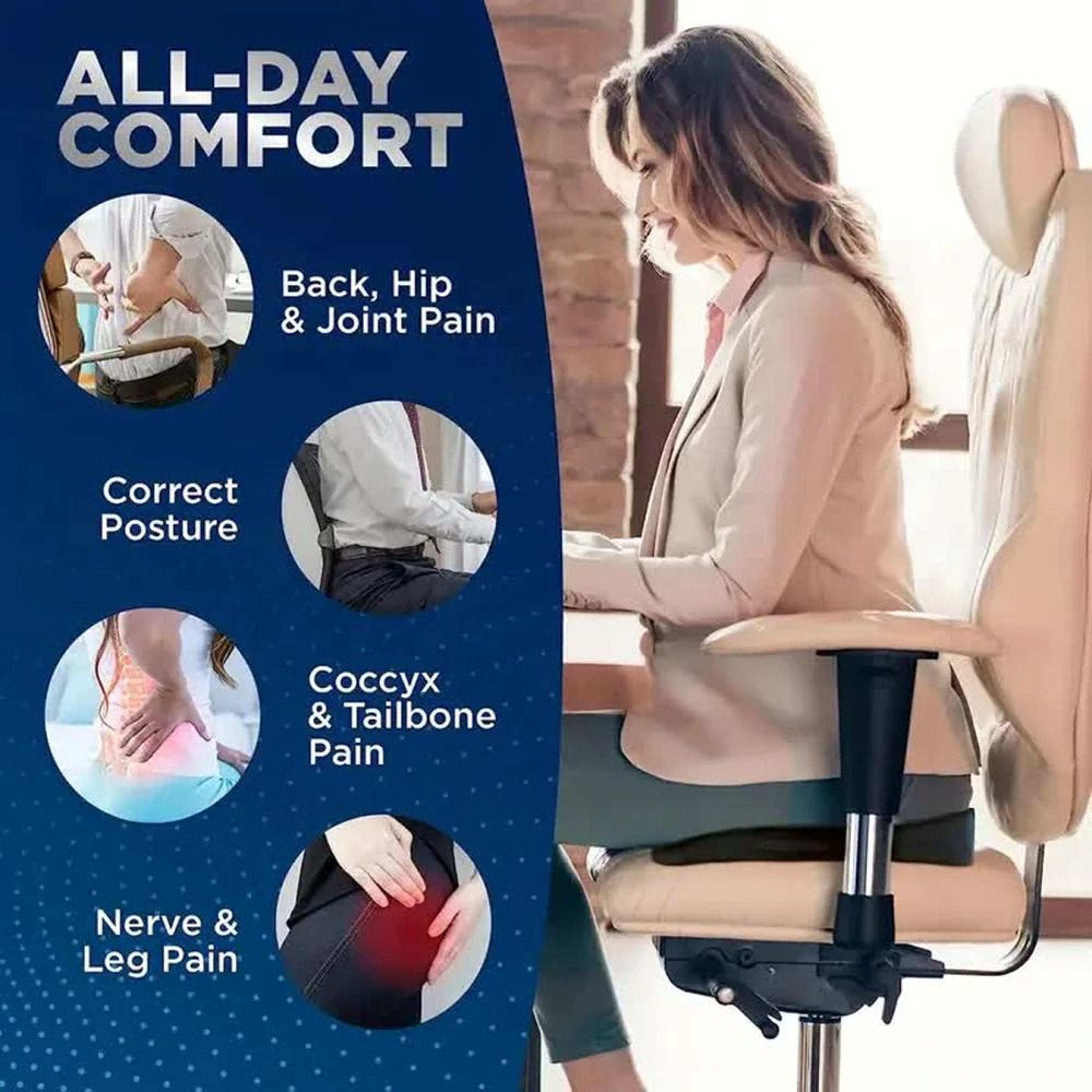 Travel Memory Foam Seat Cushion  UShaped Orthopedic Hip Support 5