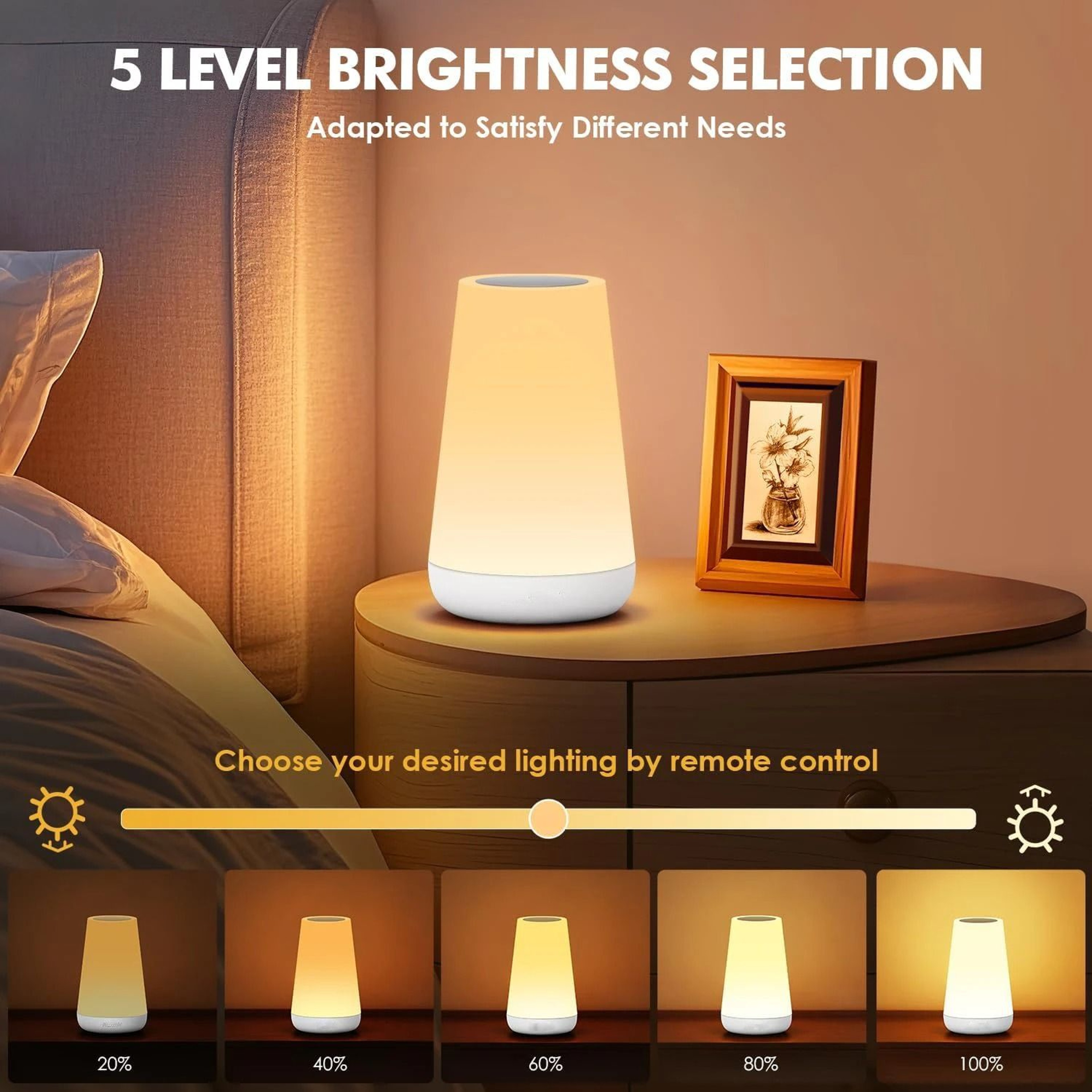 13 Color Changing Night Light  Portable RGB Bedside Lamp 1
