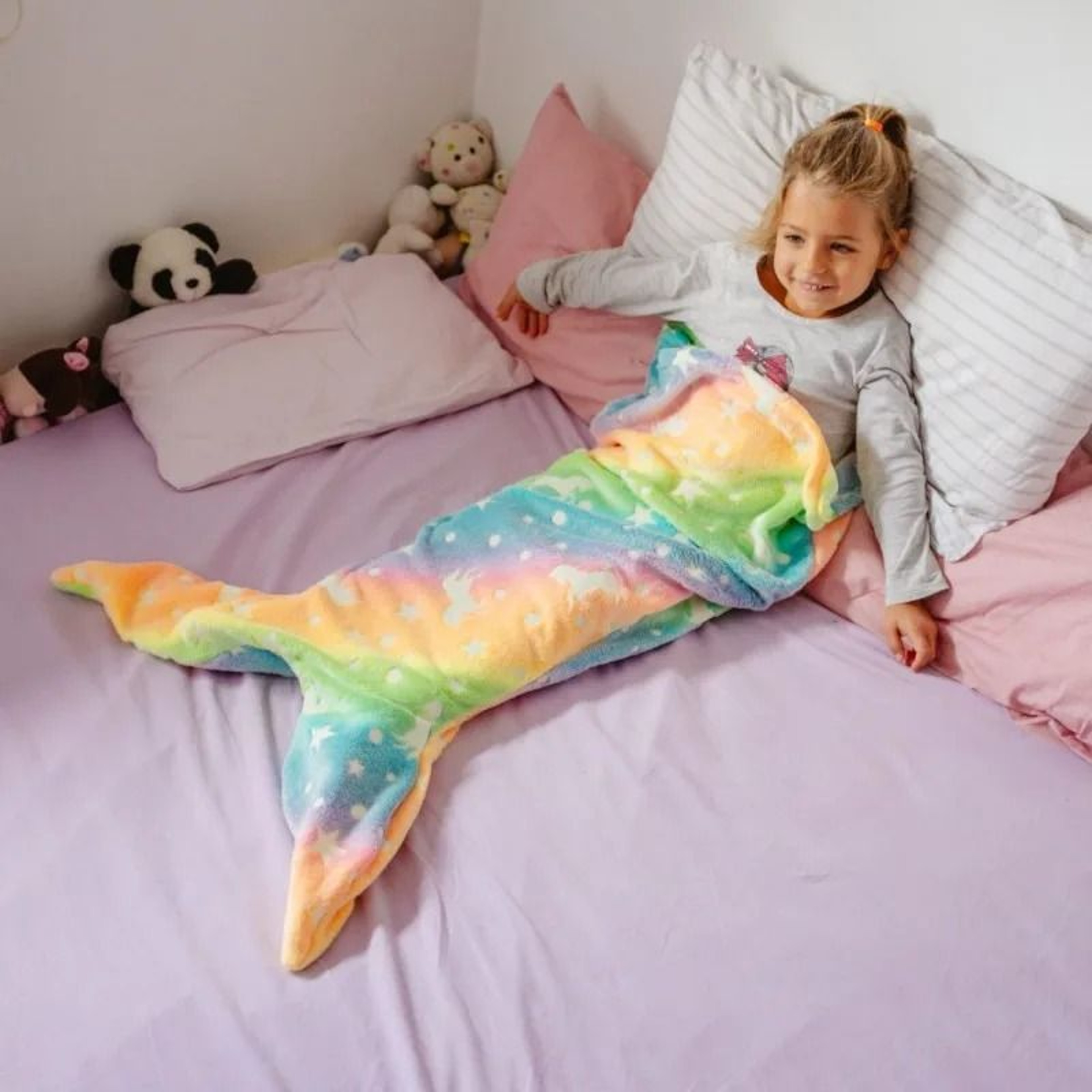 GlowintheDark Mermaid Tail Snuggle Blanket 2
