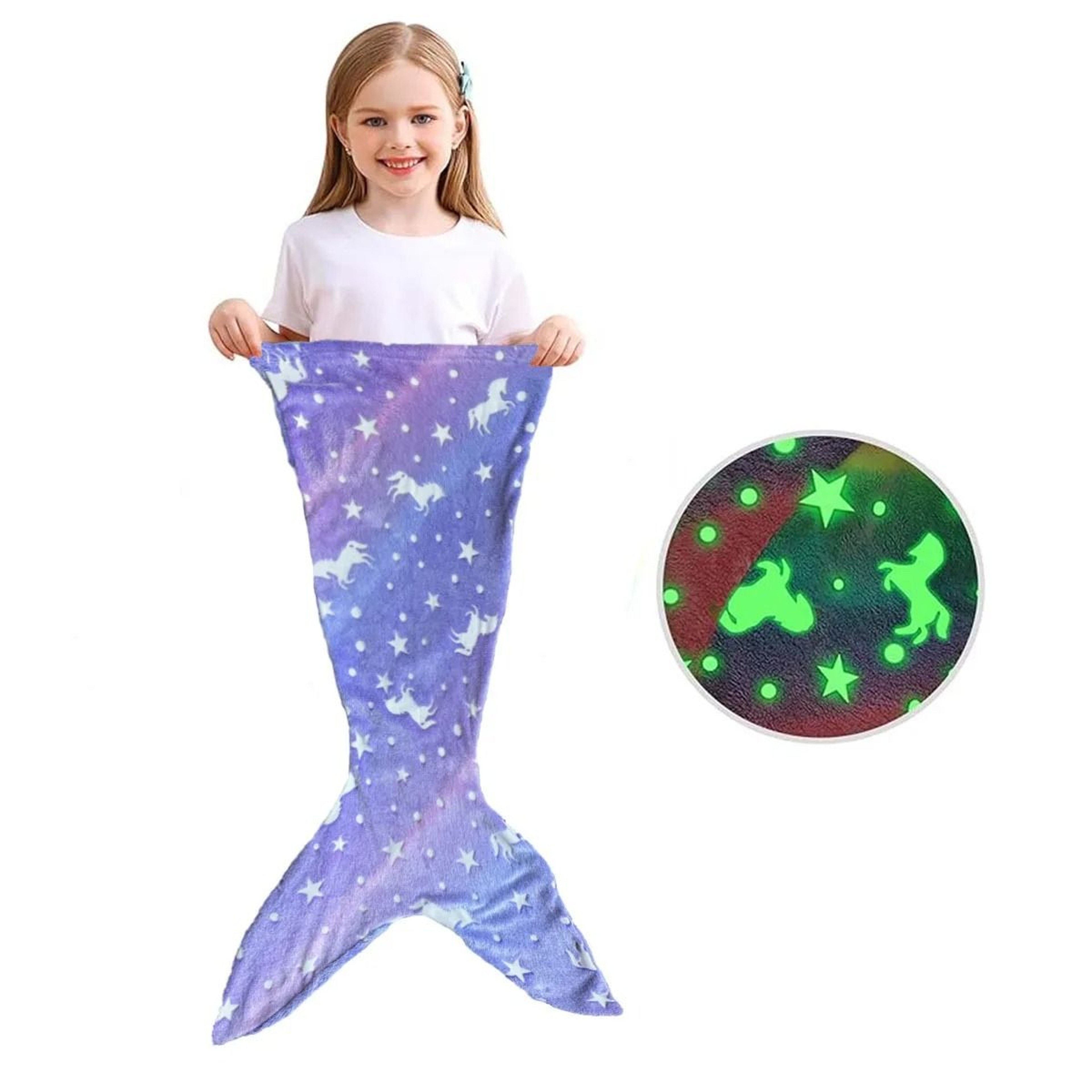 GlowintheDark Mermaid Tail Snuggle Blanket 5