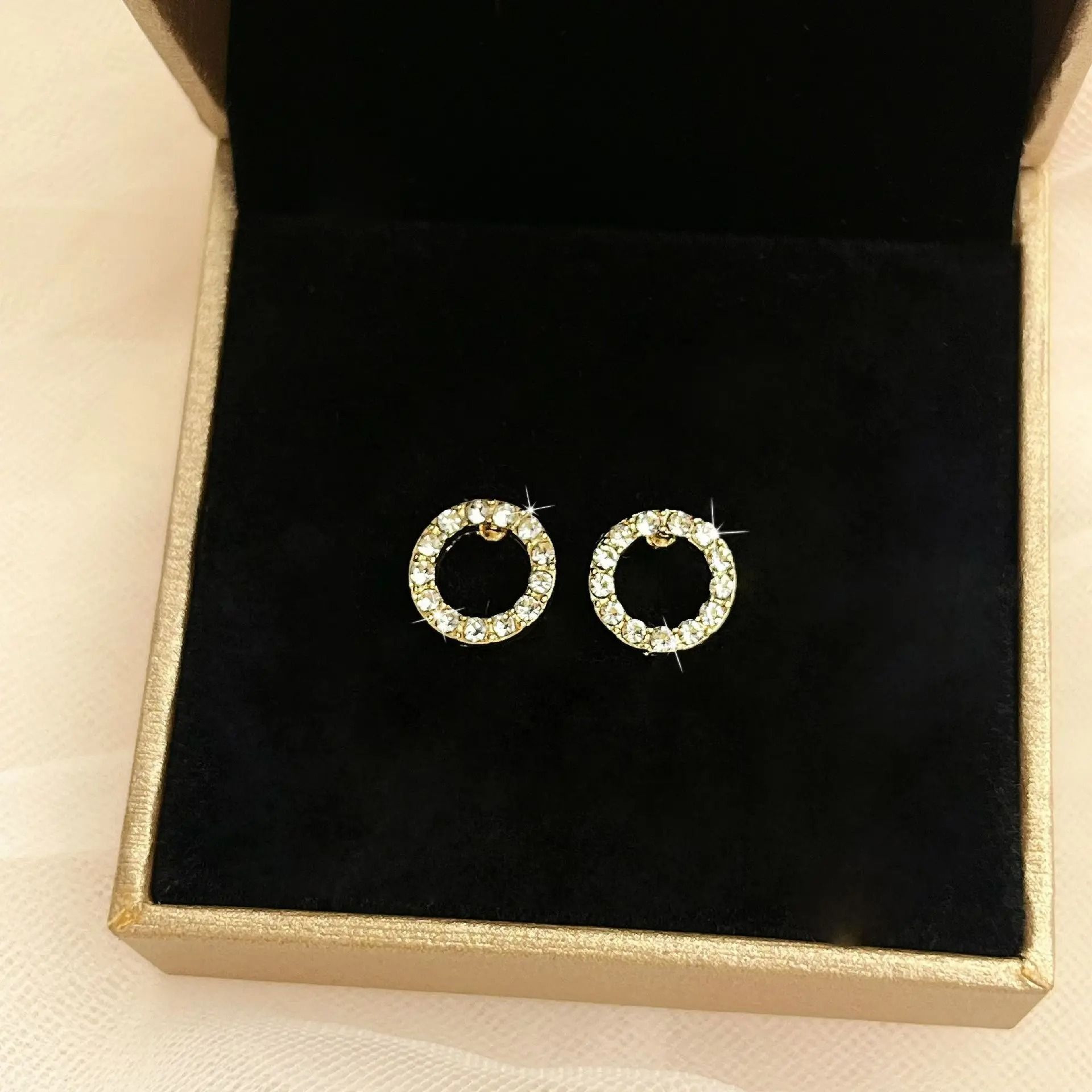 Simple Round Light Luxury Flashy Earrings 5