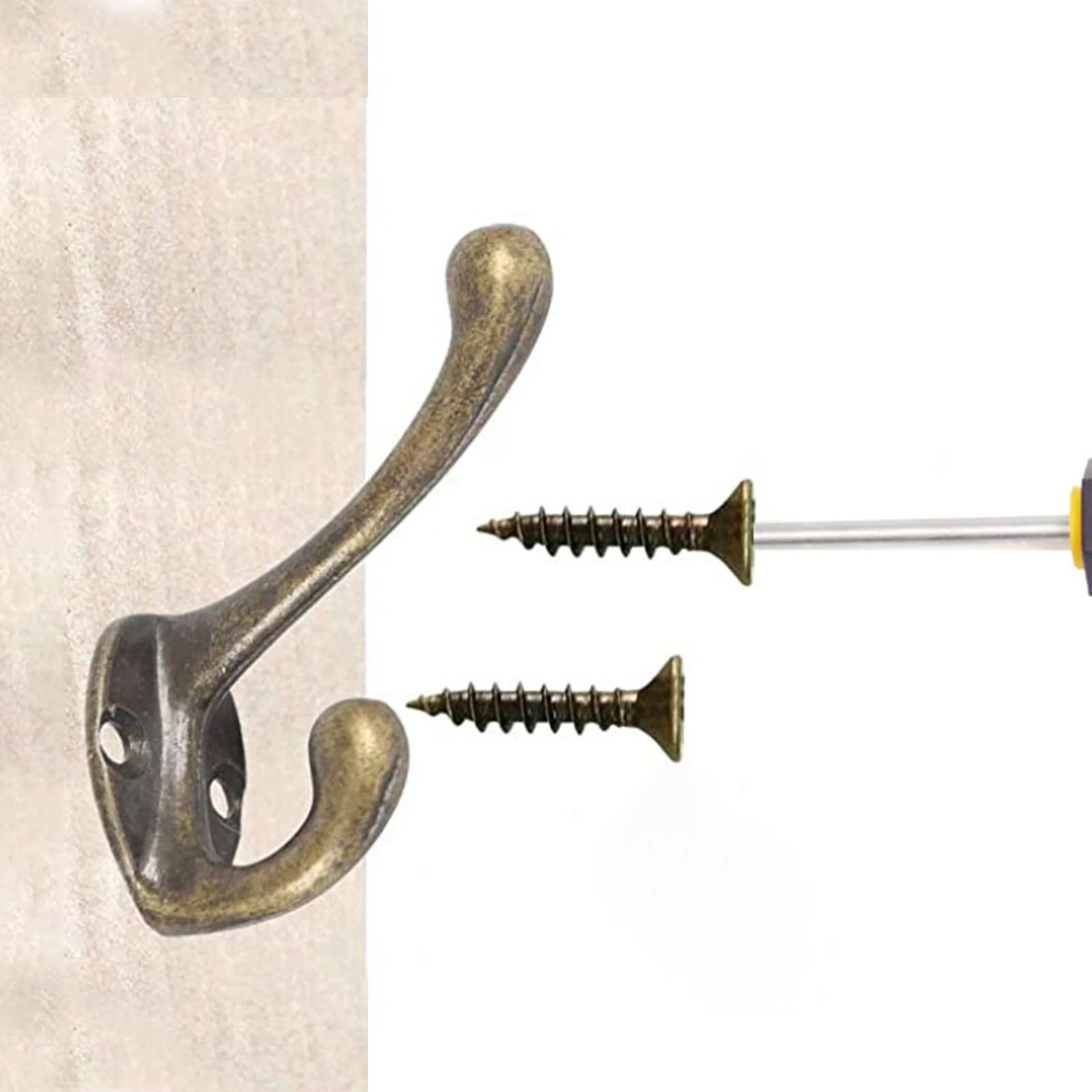 HeavyDuty Dual WallMounted Coat Hook Set 3