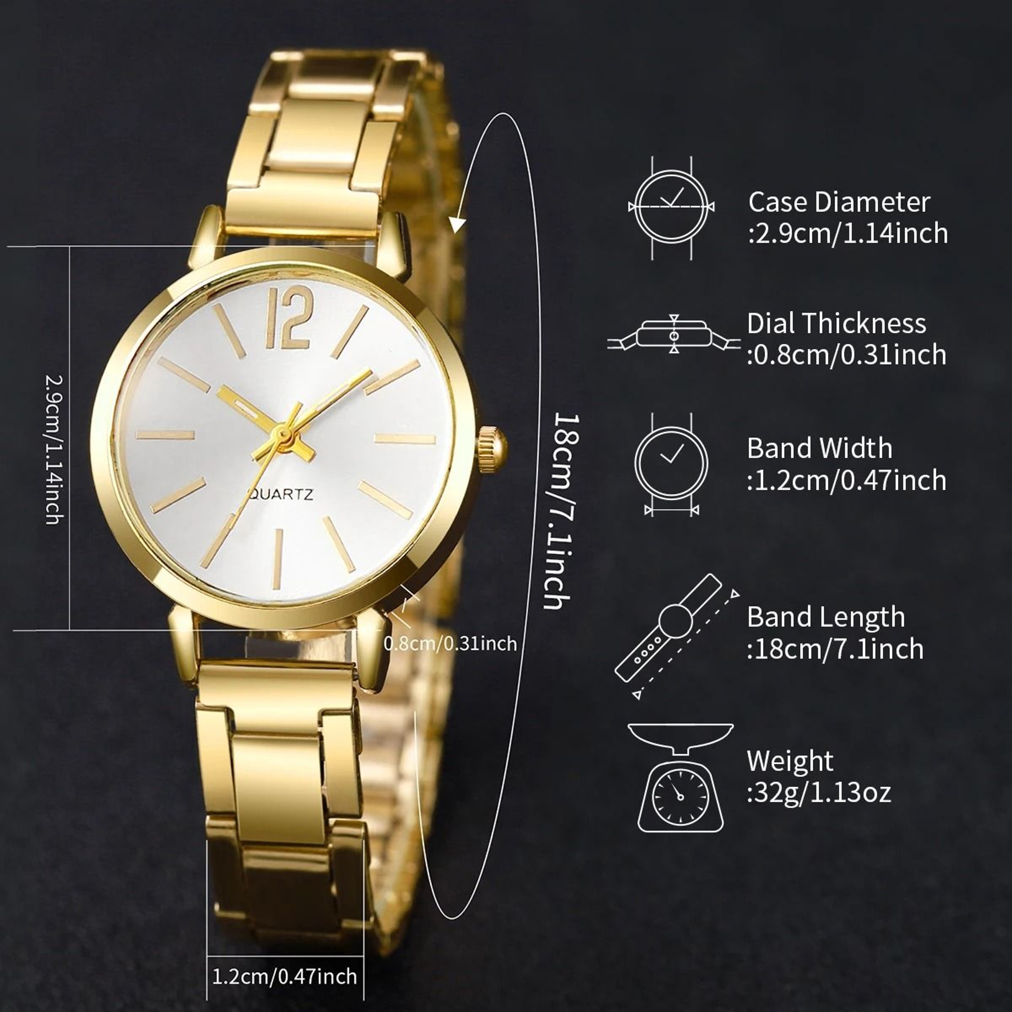 4Piece Light Luxury Quartz Watch Set  Versatile Casual Sports Style Timepiece And Matching Bracelet 5