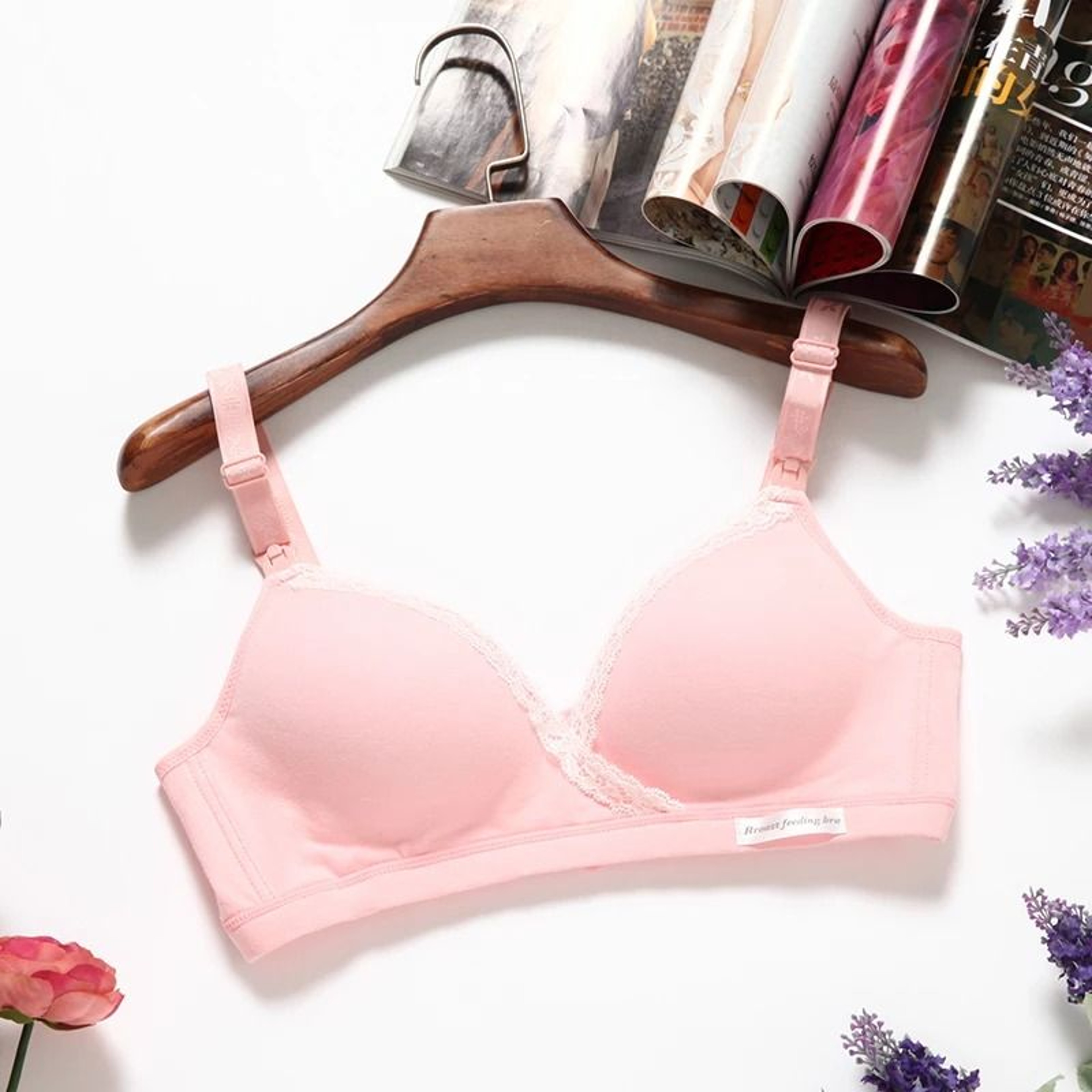 Cotton WireFree Nursing  Maternity Bra  Breathable Breastfeeding Underwear For Pregnancy And Sleep 9