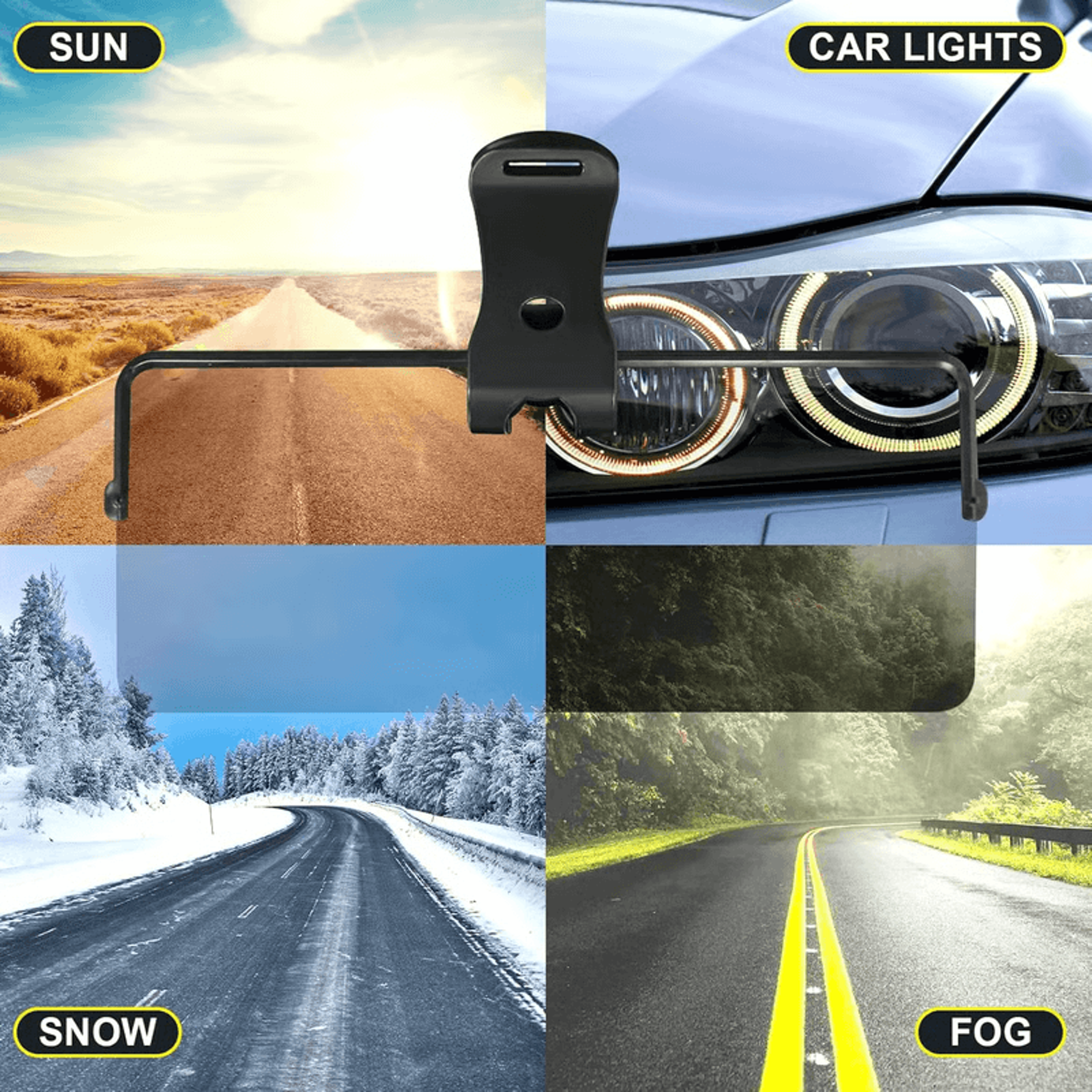 Car AntiGlare Sun Visor  Reduces UV  Headlight Glare For Safer More Comfortable Driving 5