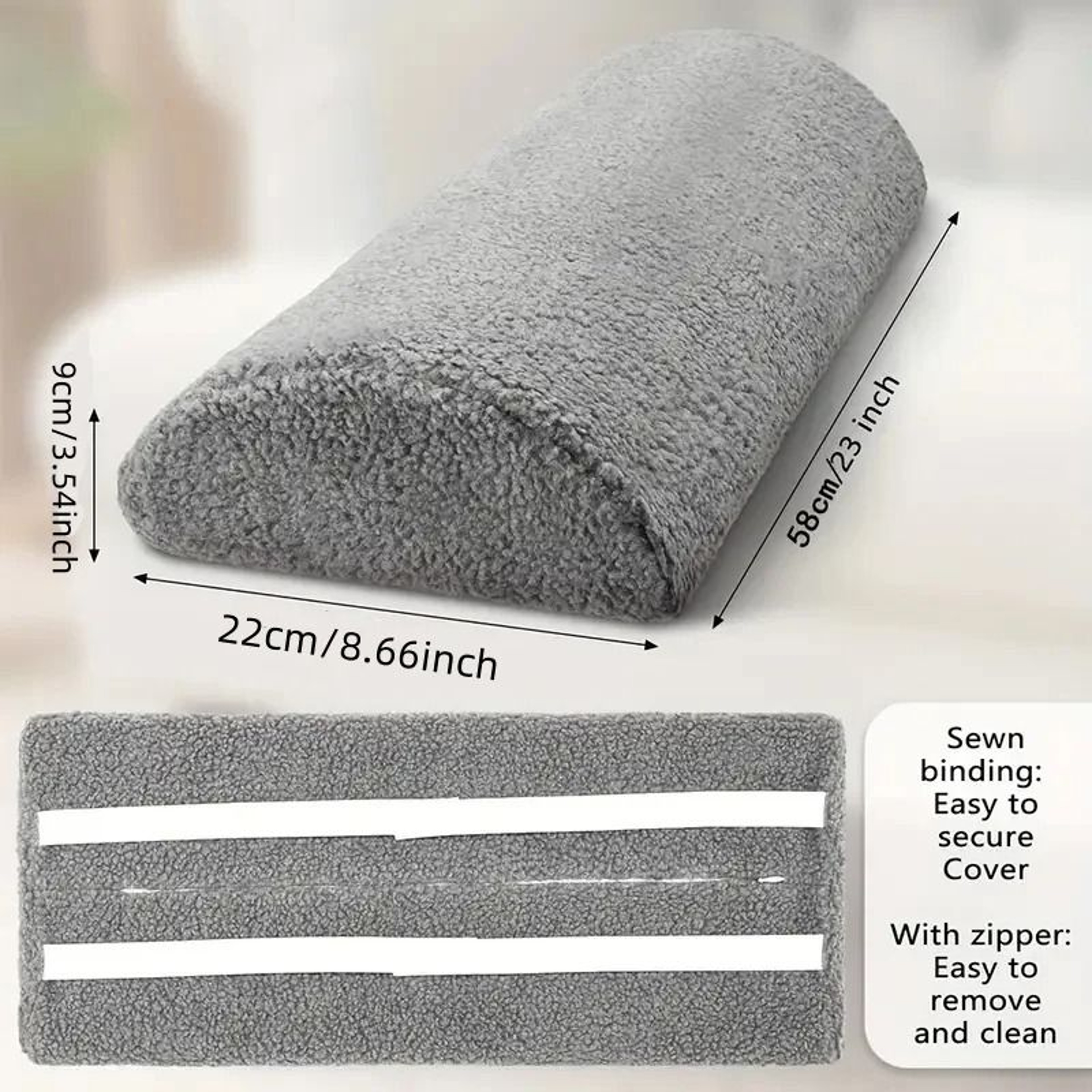 Half Moon Memory Foam Bolster Pillow 3