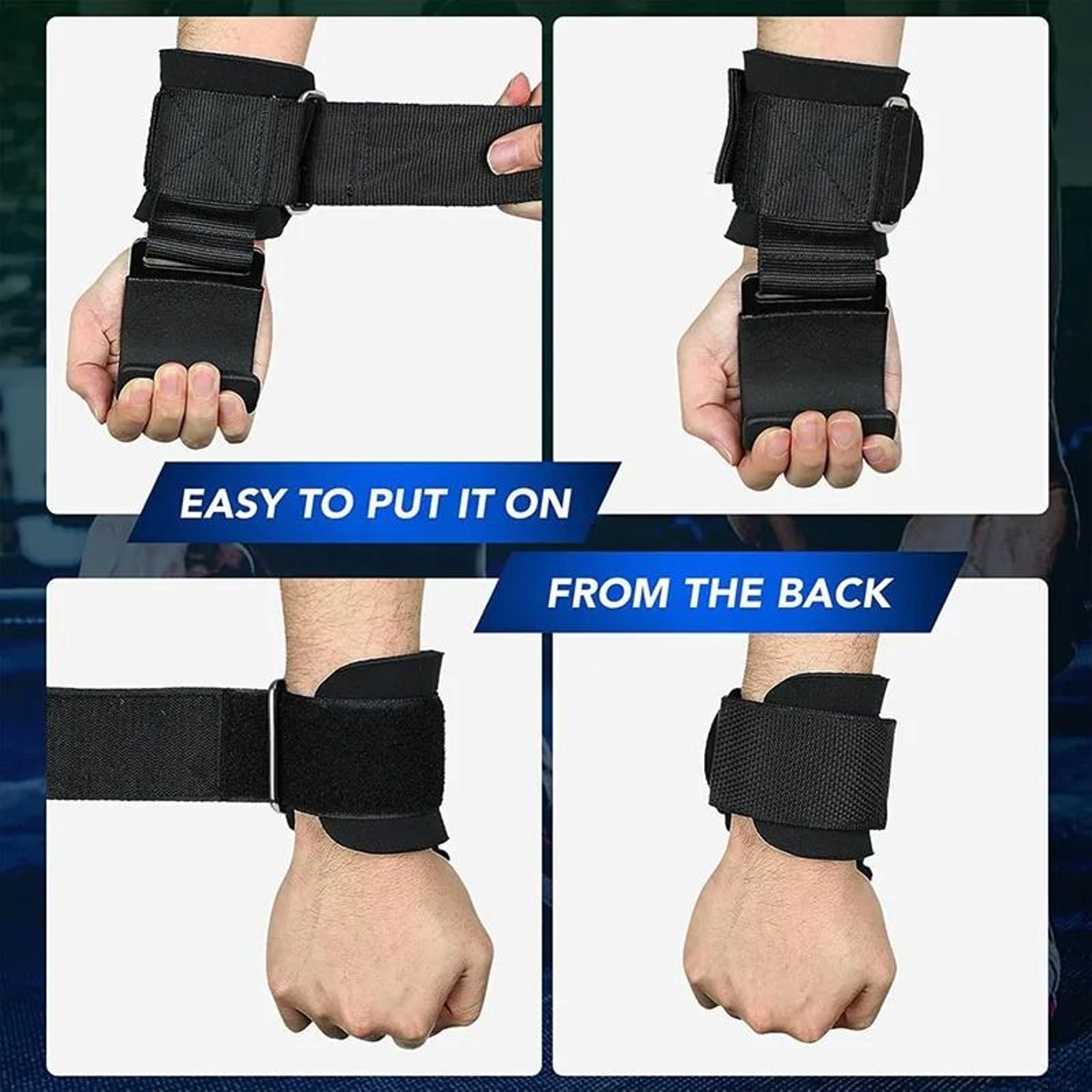 HeavyDuty Weight Lifting Hook Grips With Integrated Wrist Wraps 4