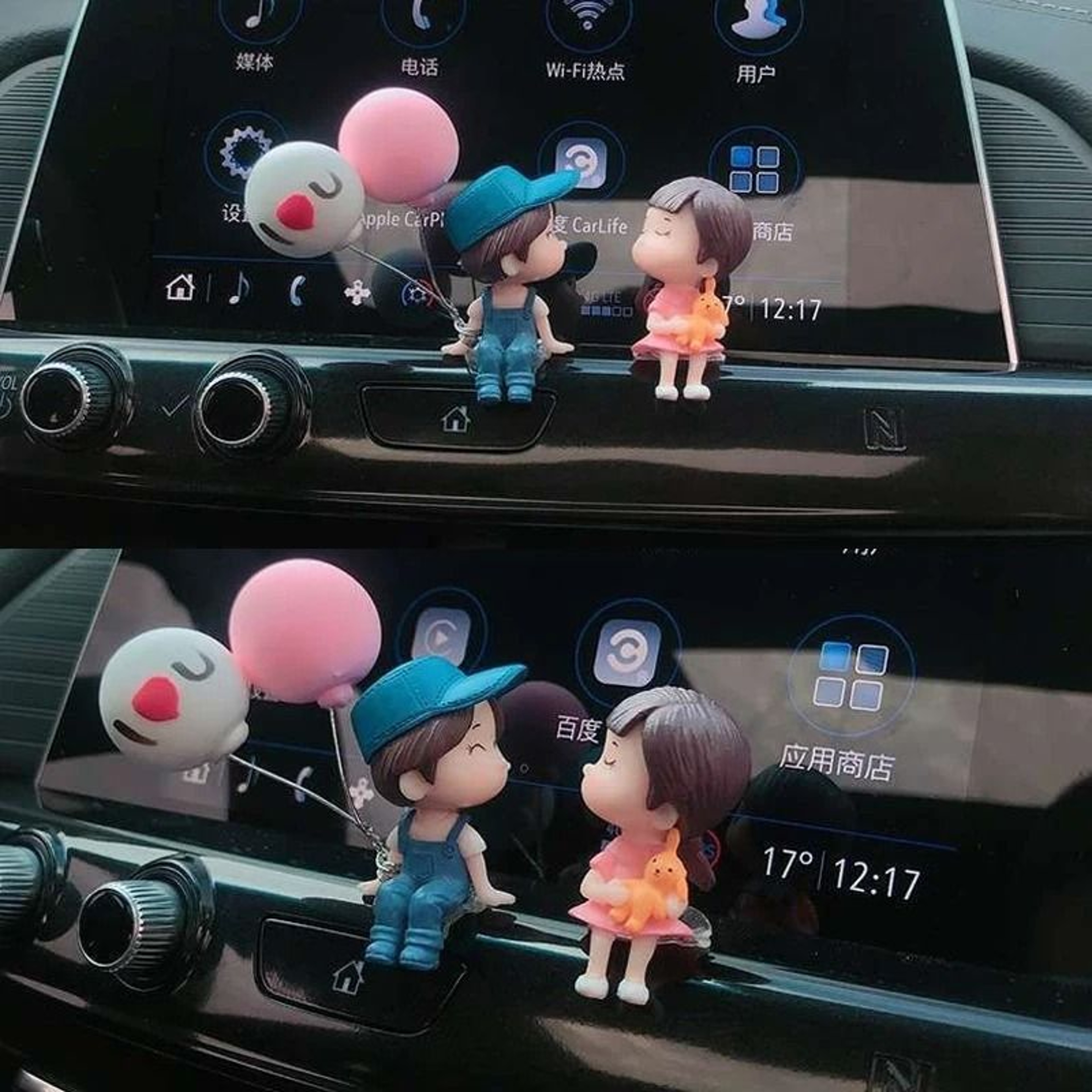 Romantic Sweet Couple Car Dashboard  Interior Ornament Set 3