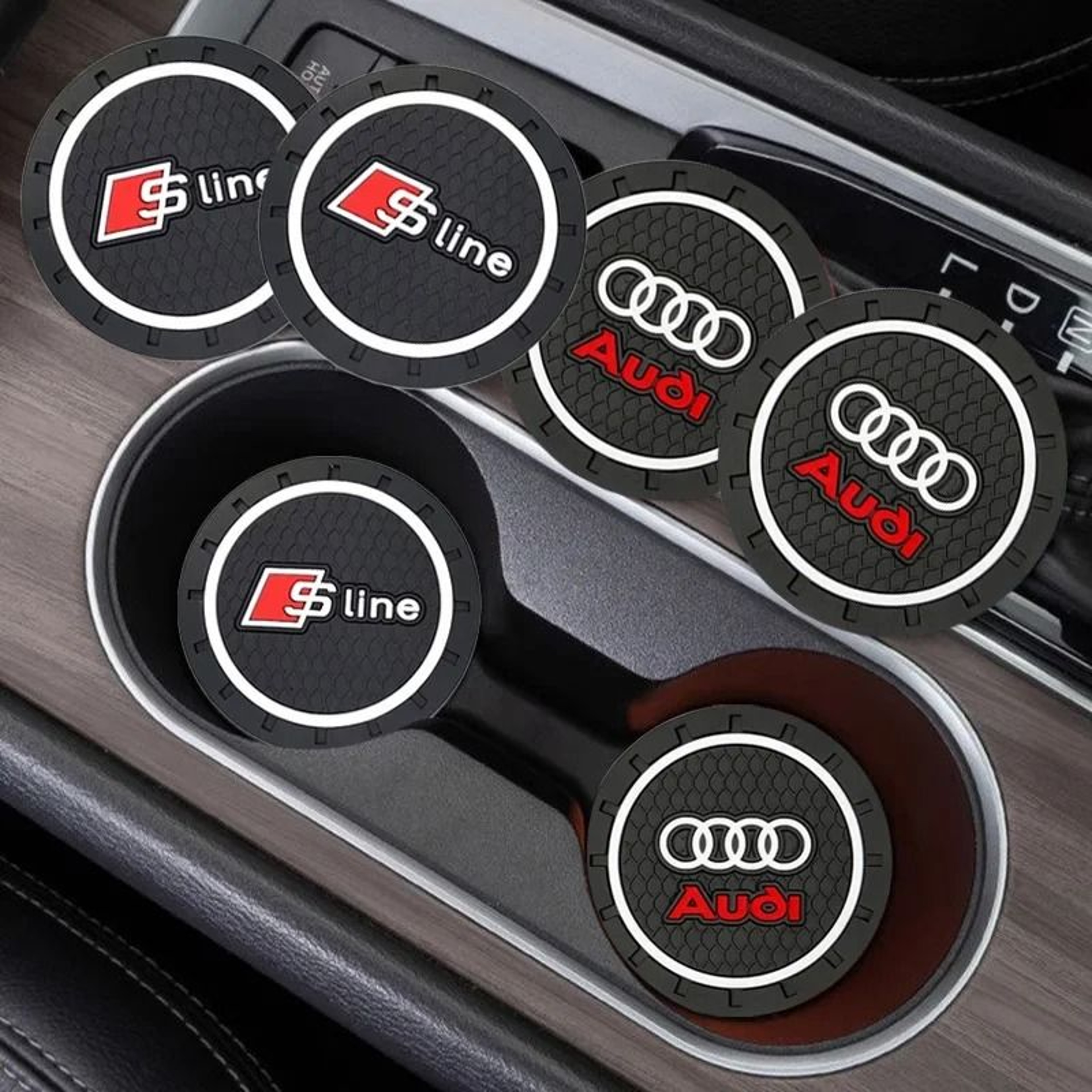 HighGrip AntiSlip Interior Cup Holder Coaster Set 4