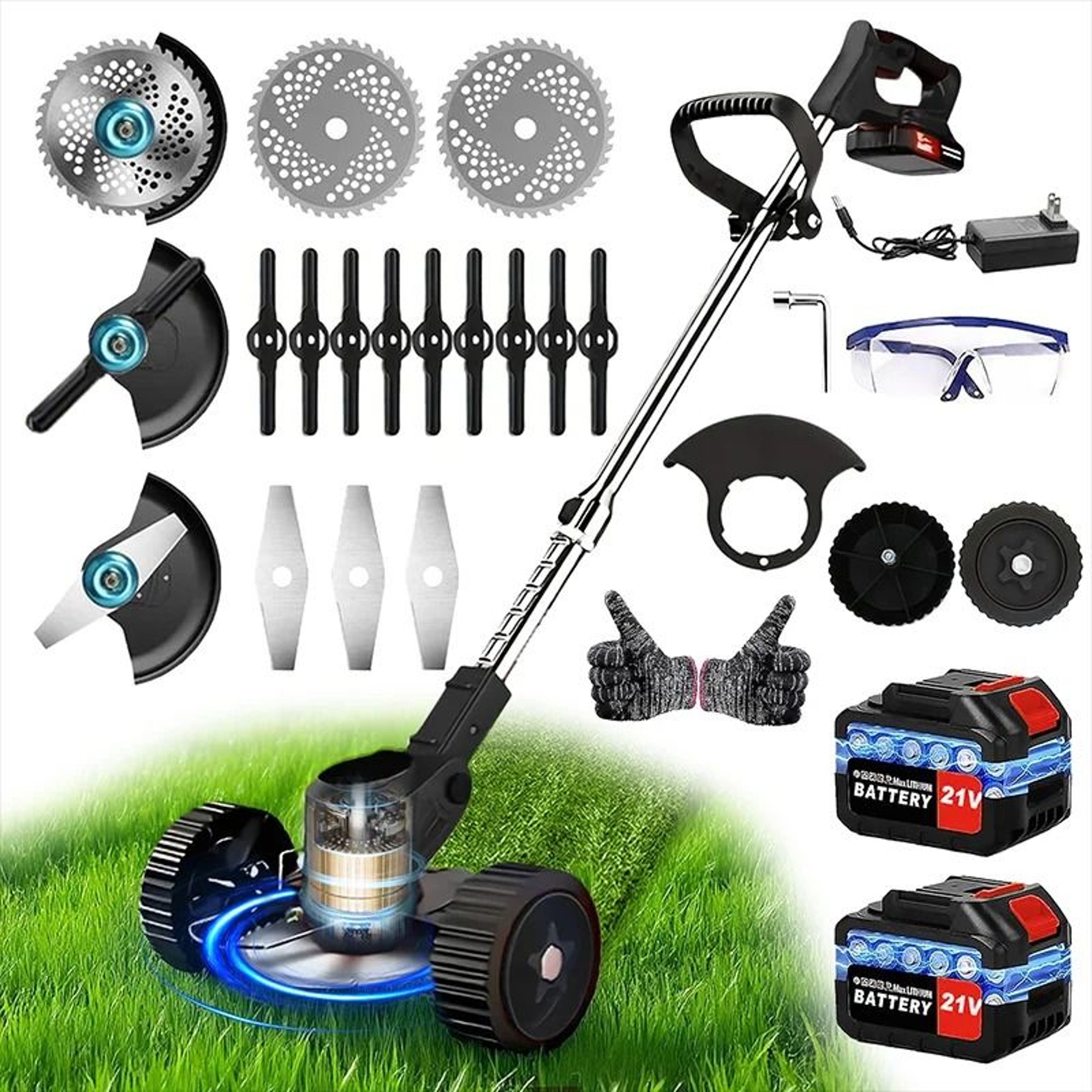 Cordless Electric Grass Trimmer  Lightweight Handheld Garden Weed Eater 10