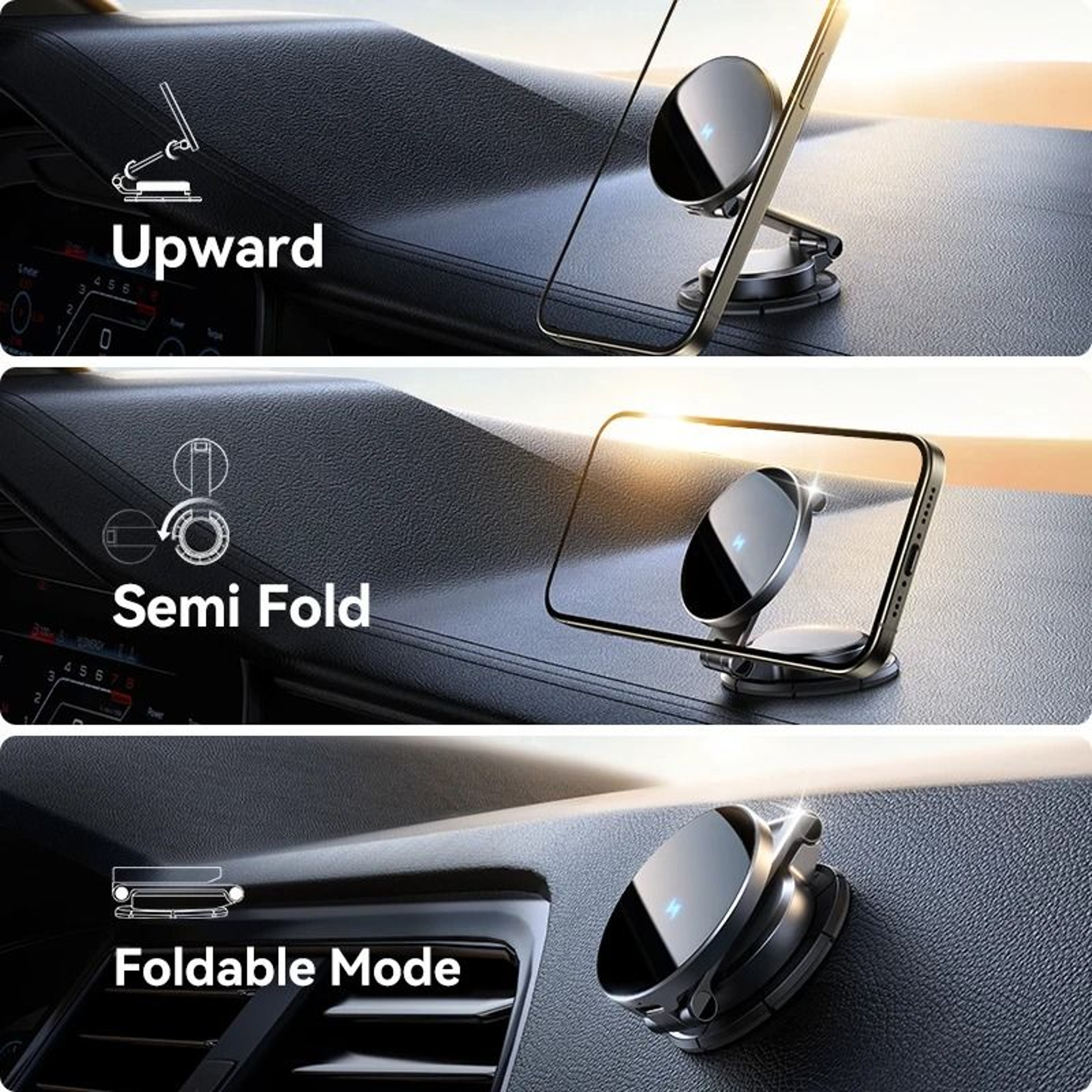15W Magnetic Car Charger Mount  N55 UltraStrong Foldable Stand 5