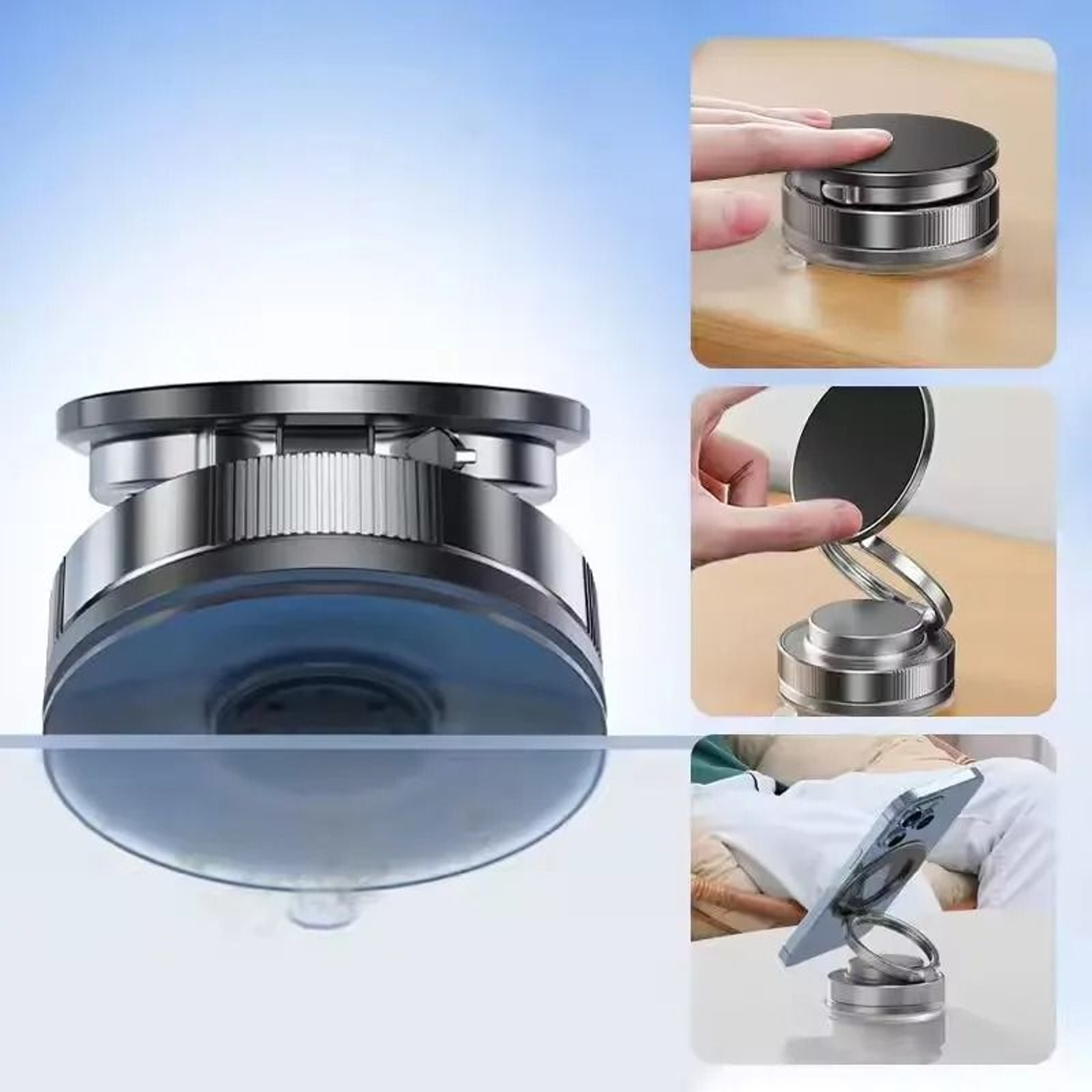 Vacuum Magnetic Car Mount  360 Rotatable Suction Cup Stand 0