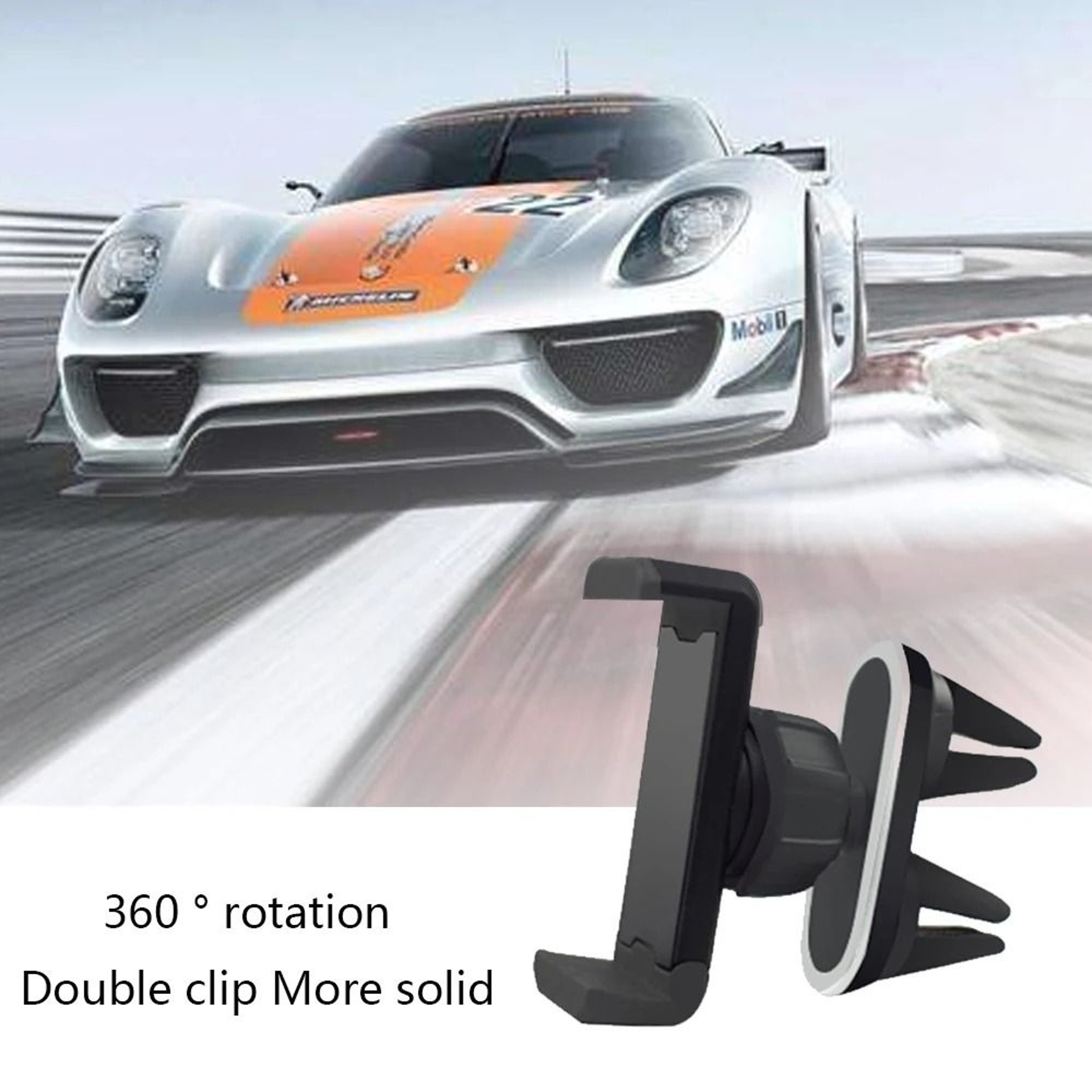 DualClip Air Vent Car Mount  Universal 360 Rotating Smartphone Cradle 2