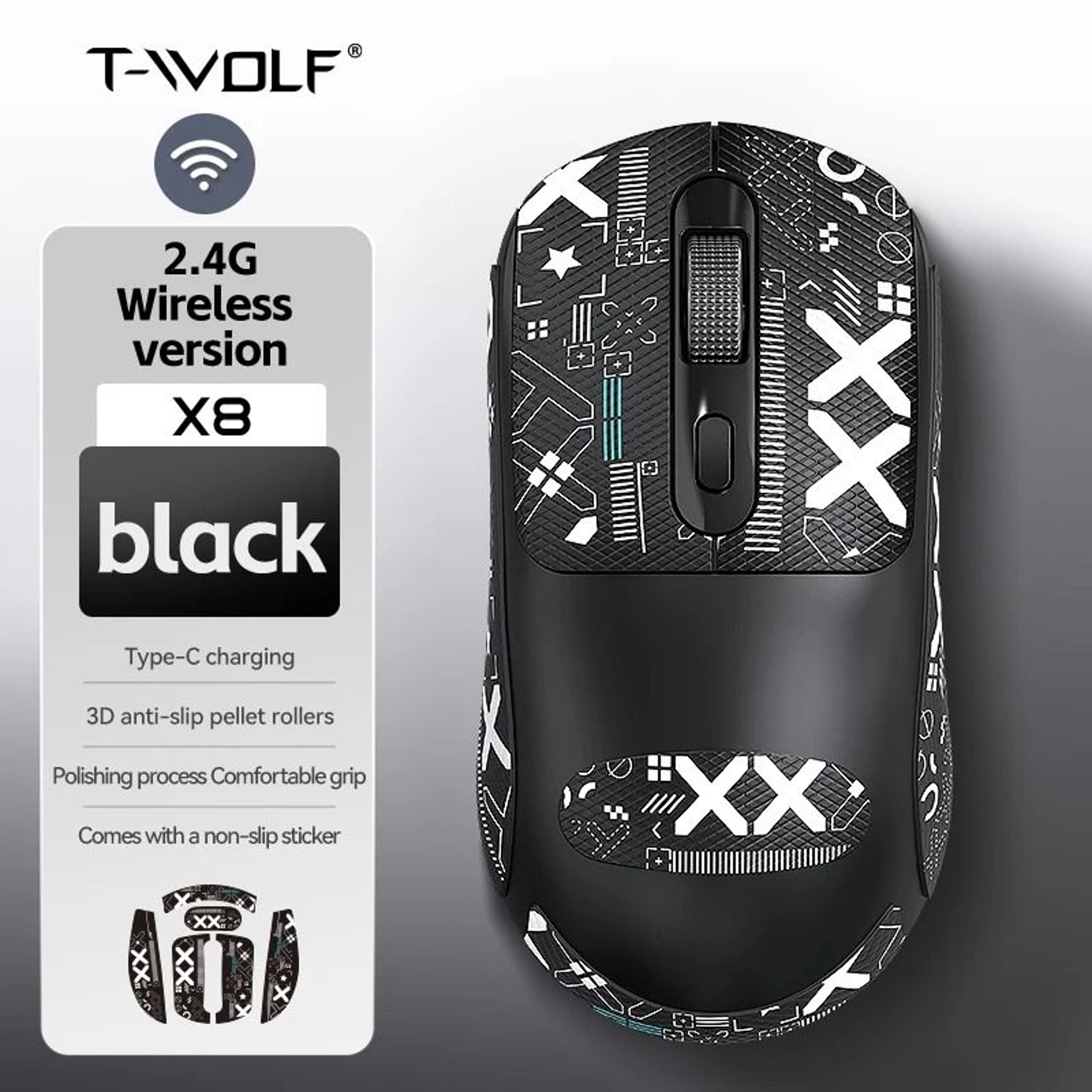 Ergonomic RGB Silent Wireless Office Mouse 7