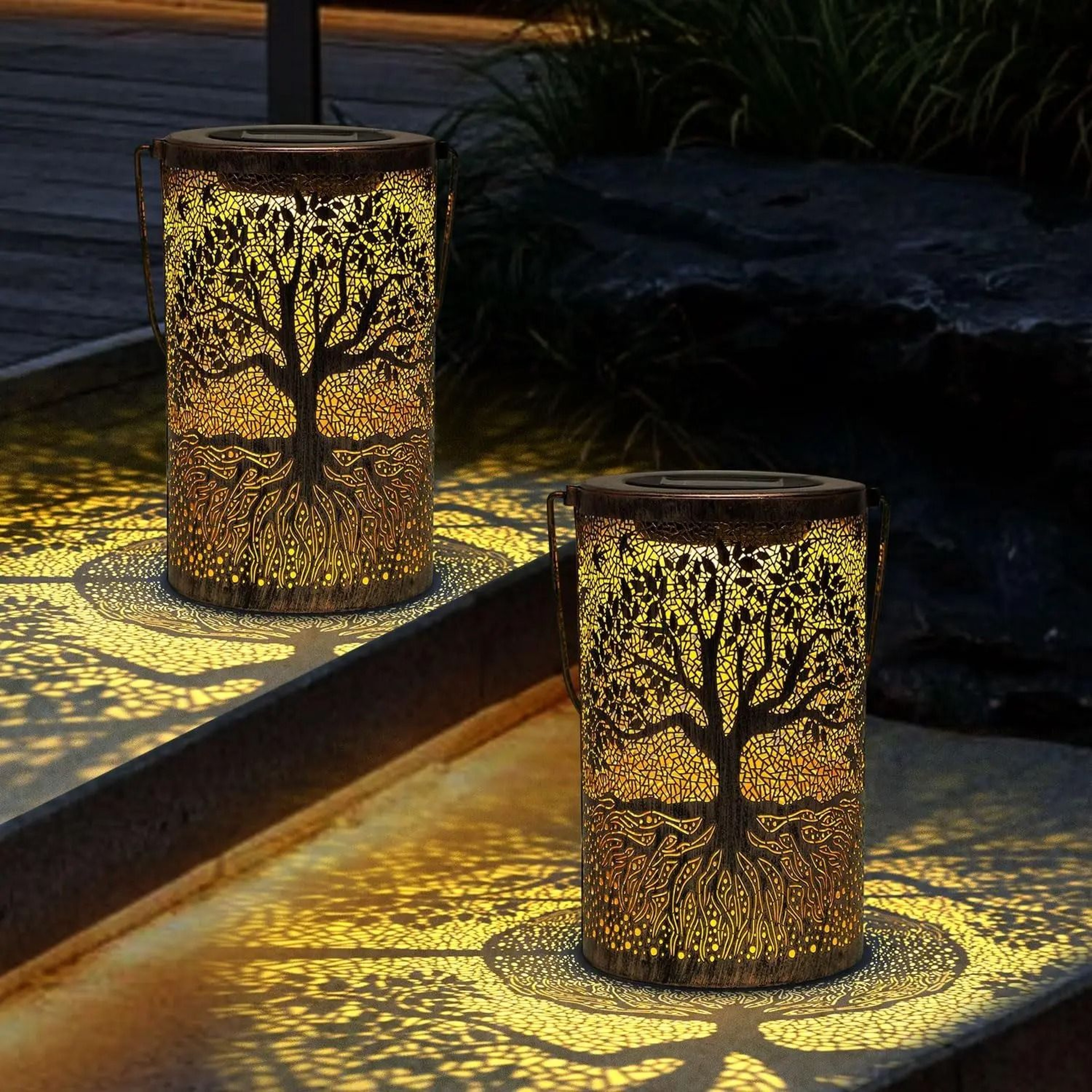 Hollow Iron Solar Garden Lantern 2