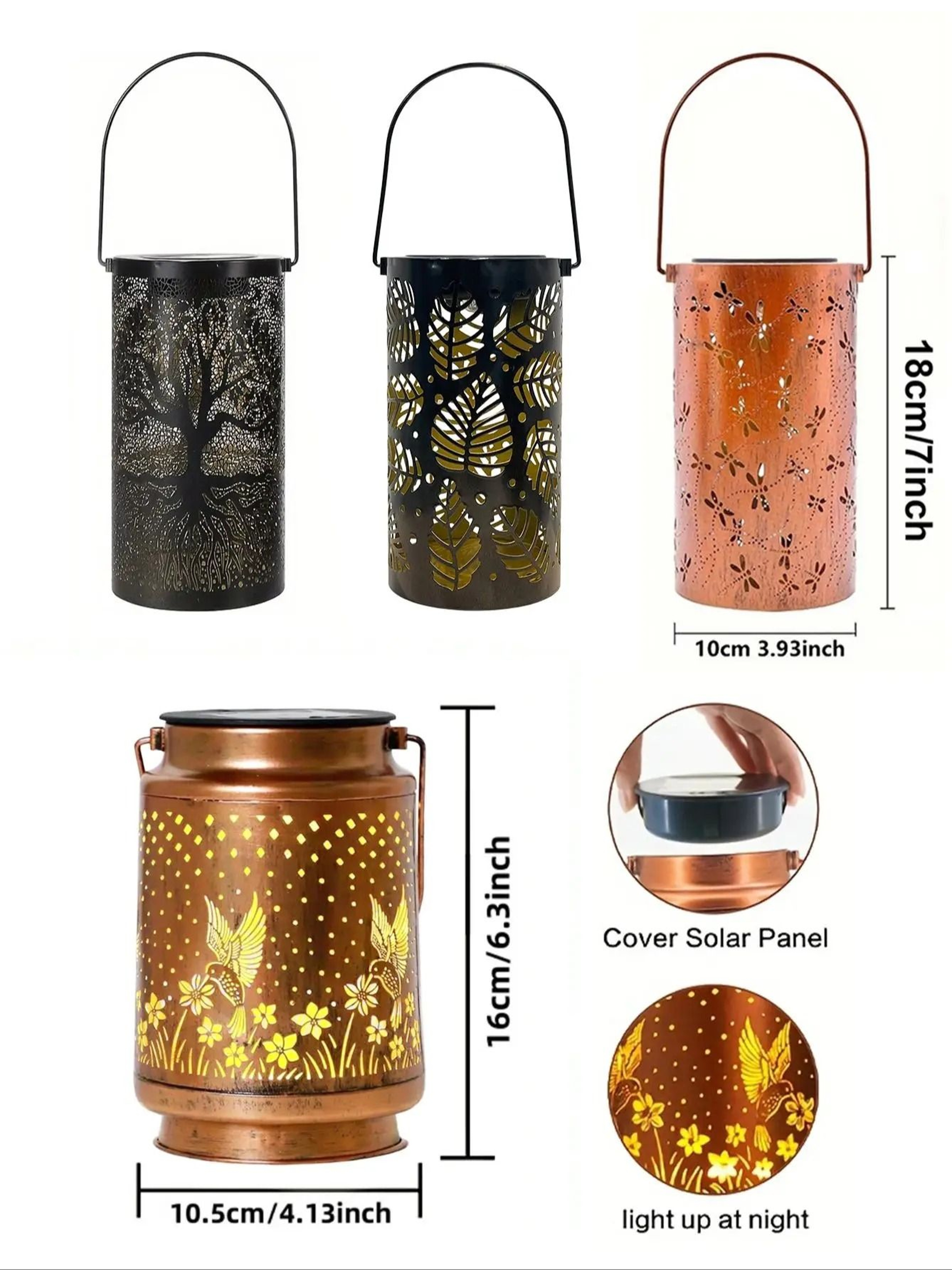 Hollow Iron Solar Garden Lantern 6