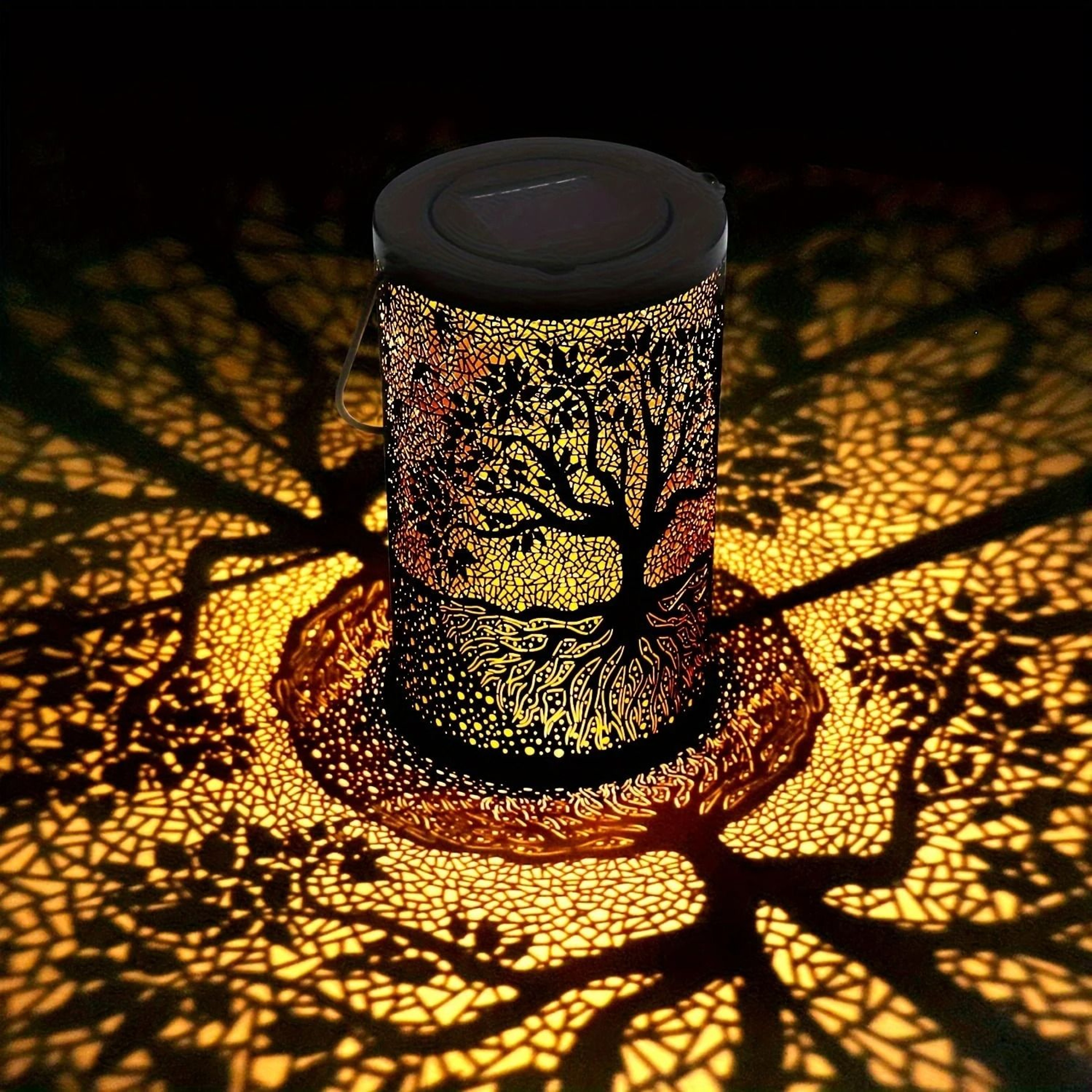Hollow Iron Solar Garden Lantern 8