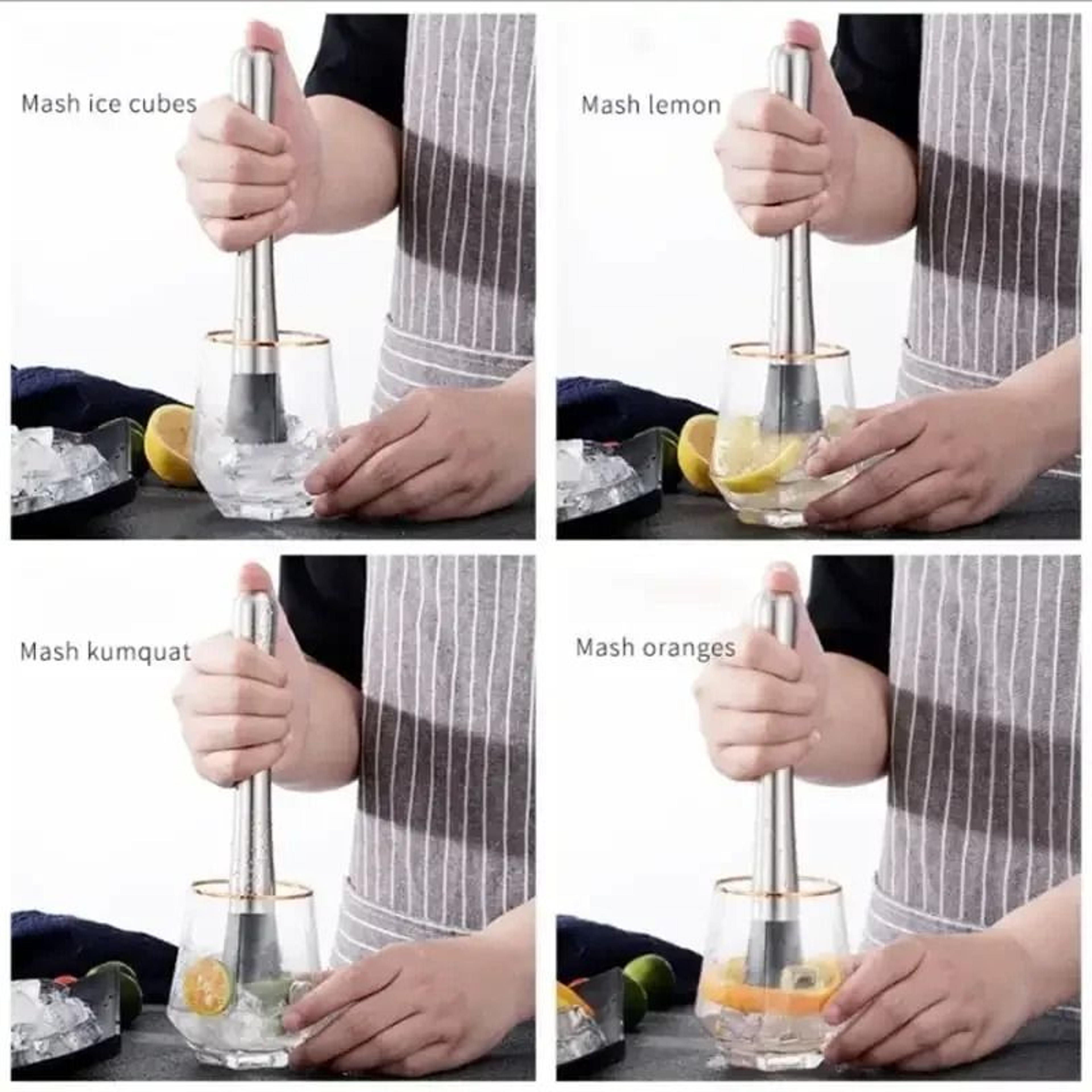 Stainless Steel Cocktail Muddler  Ice Crusher 4
